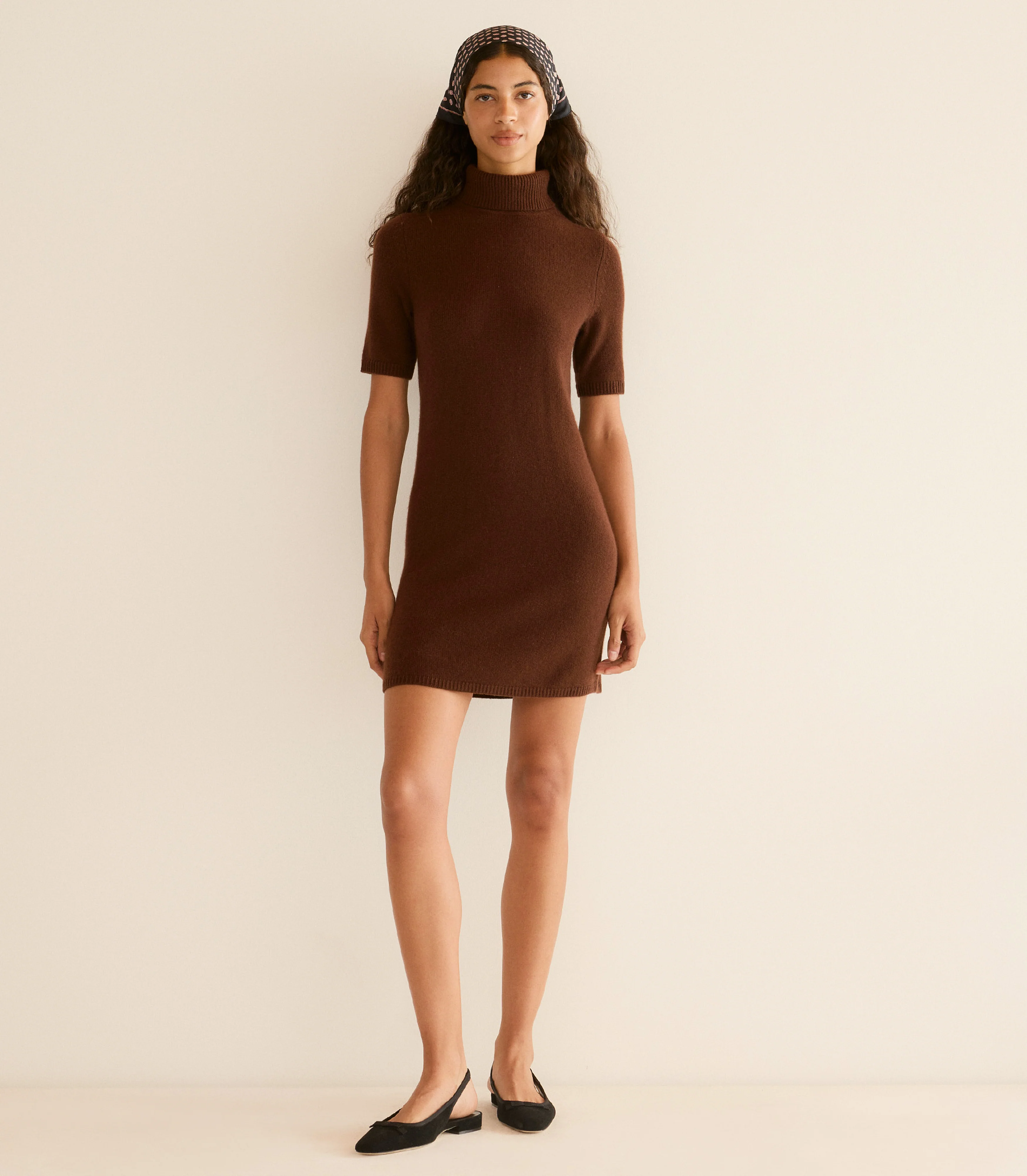 AGATHE CASHMERE DRESS -- DARK UMBER - Image 3