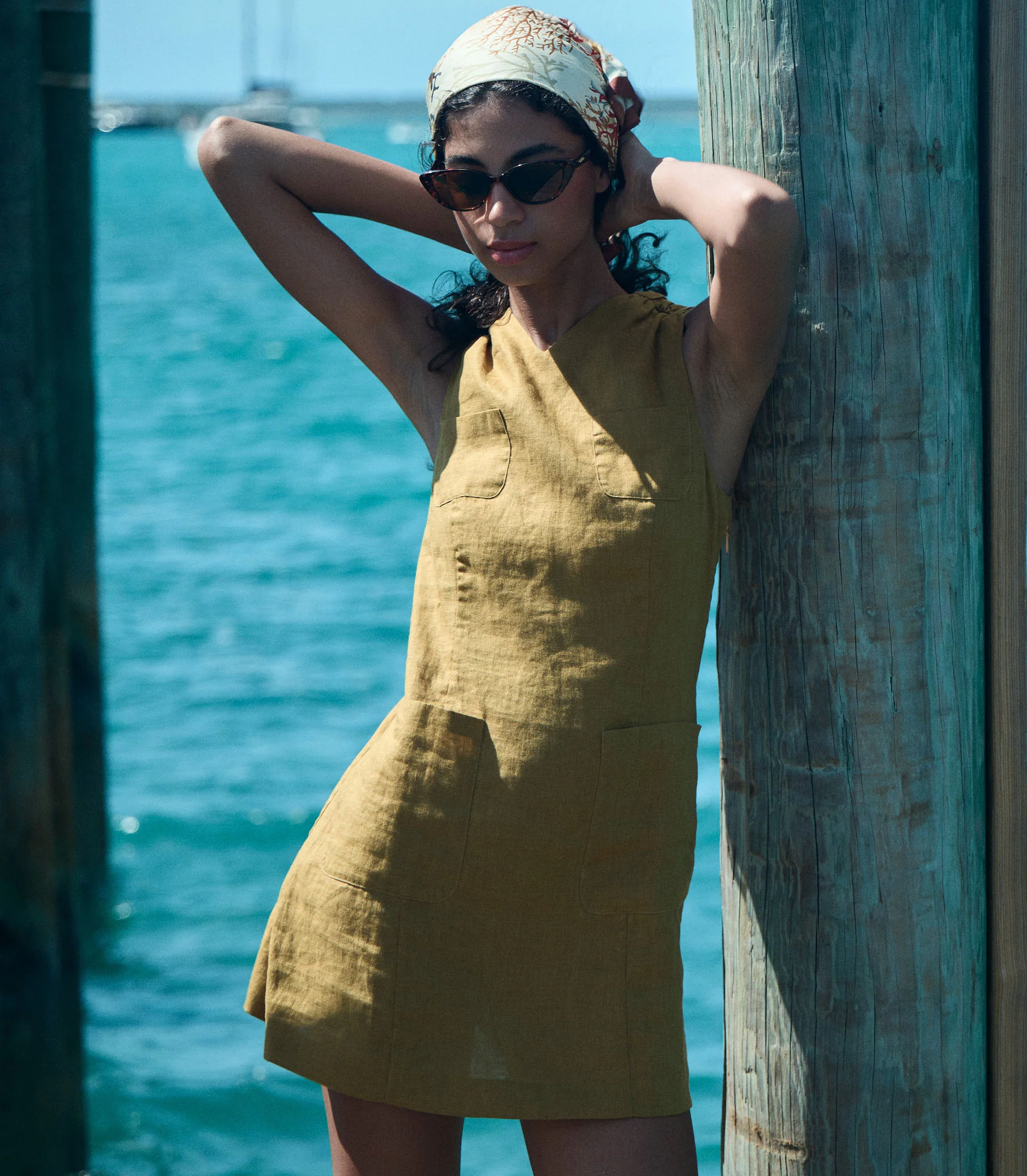 BENNETTE DRESS -- GOLDEN OLIVE - Image 3