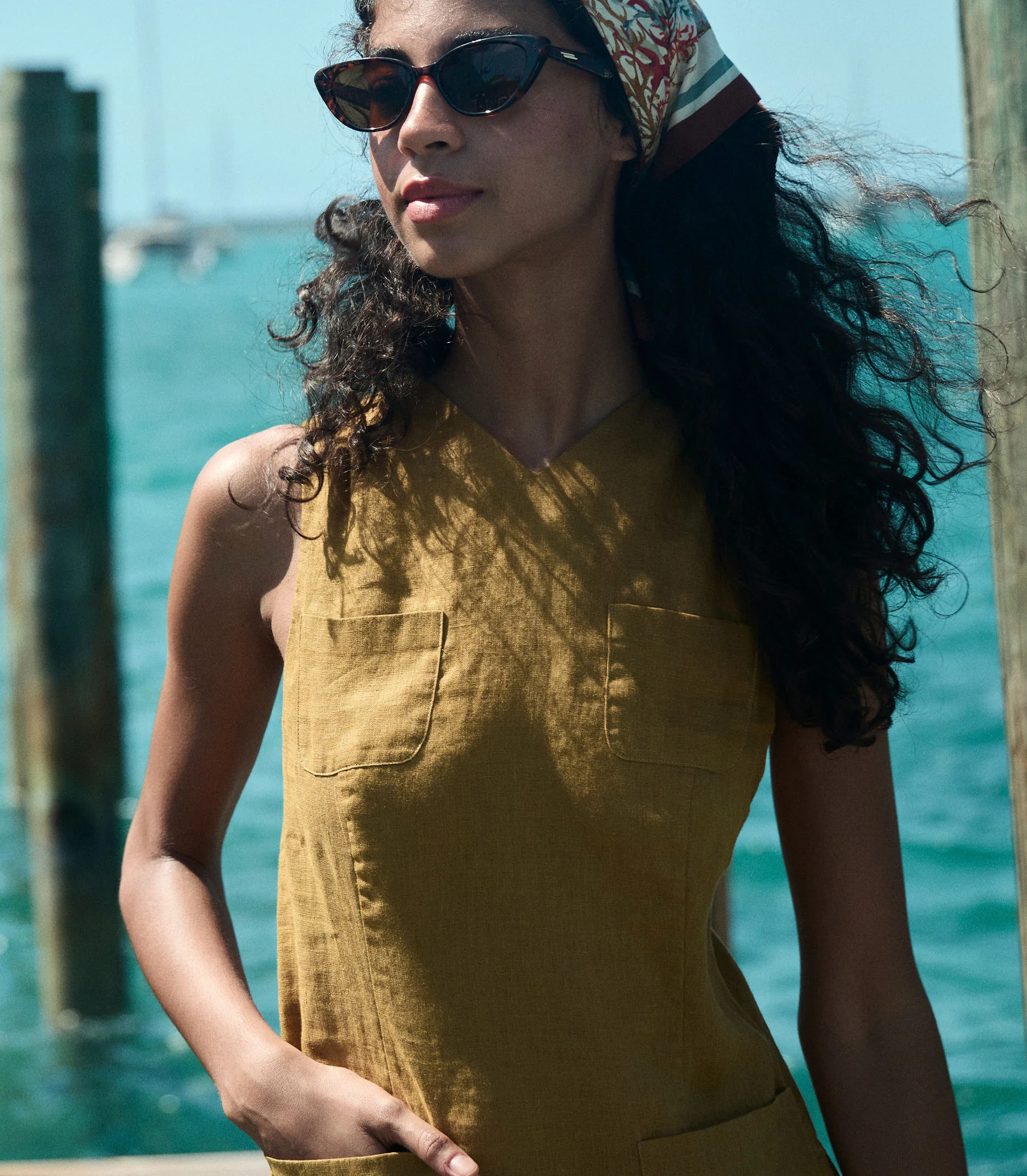 BENNETTE DRESS -- GOLDEN OLIVE - Image 4
