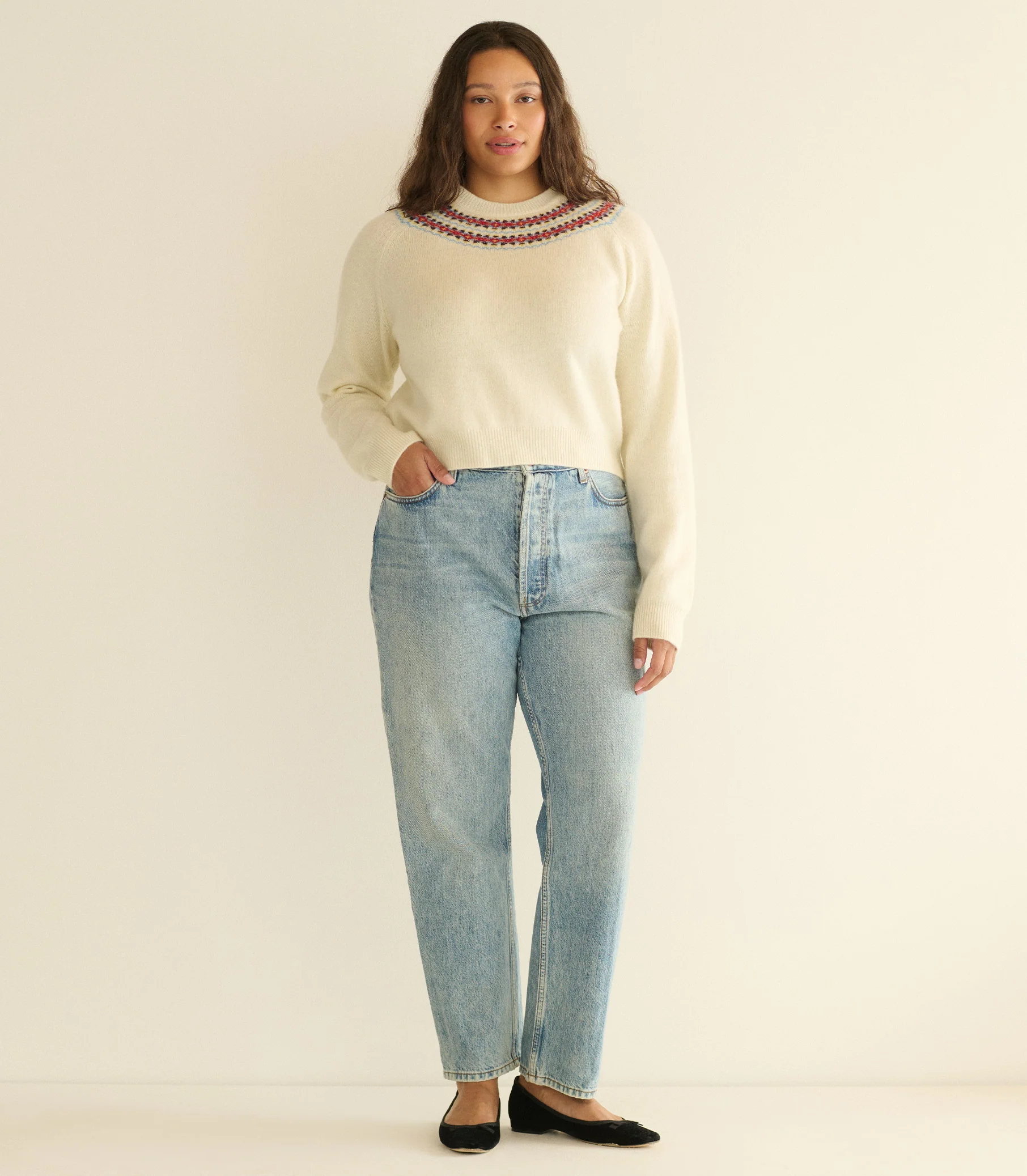 BONIFACE SWEATER -- IVORY ANNECY FAIR ISLE - Image 8