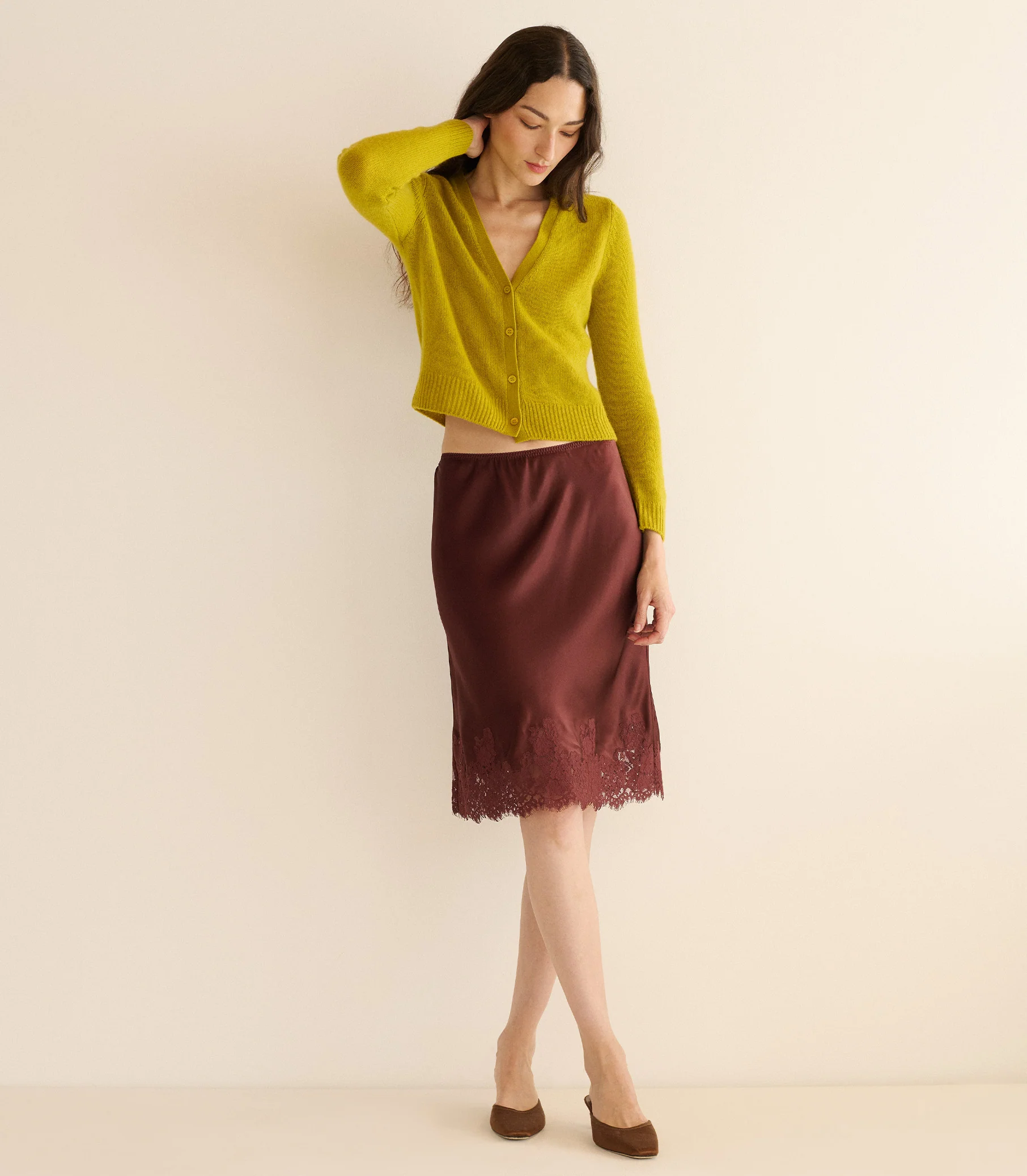 CAMERON CASHMERE CARDIGAN -- ANTIQUE MOSS - Image 6