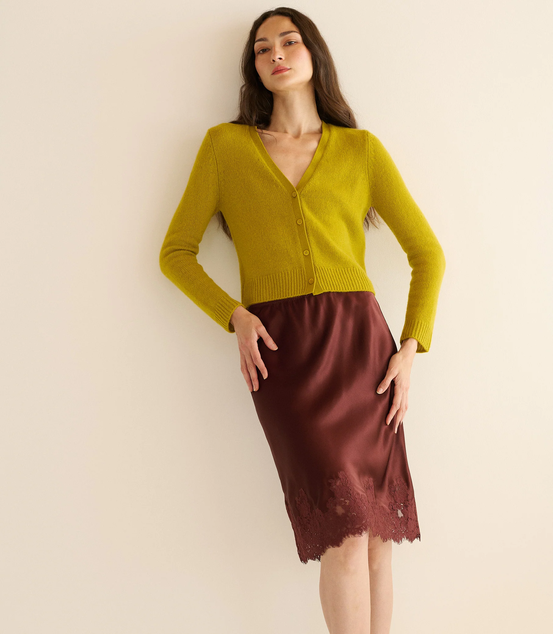CAMERON CASHMERE CARDIGAN -- ANTIQUE MOSS - Image 7