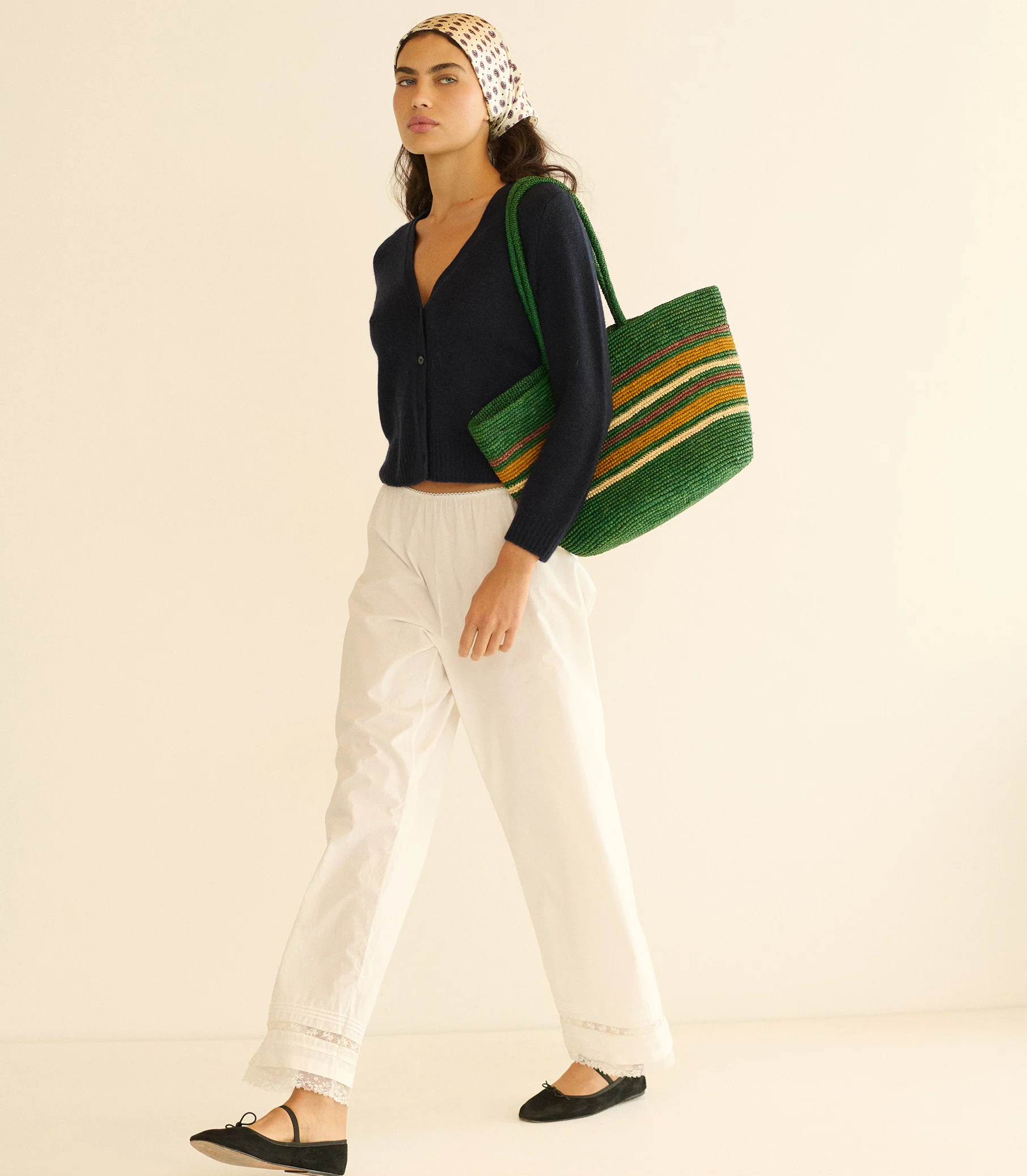 CAMERON CASHMERE CARDIGAN -- NAVY - Image 5