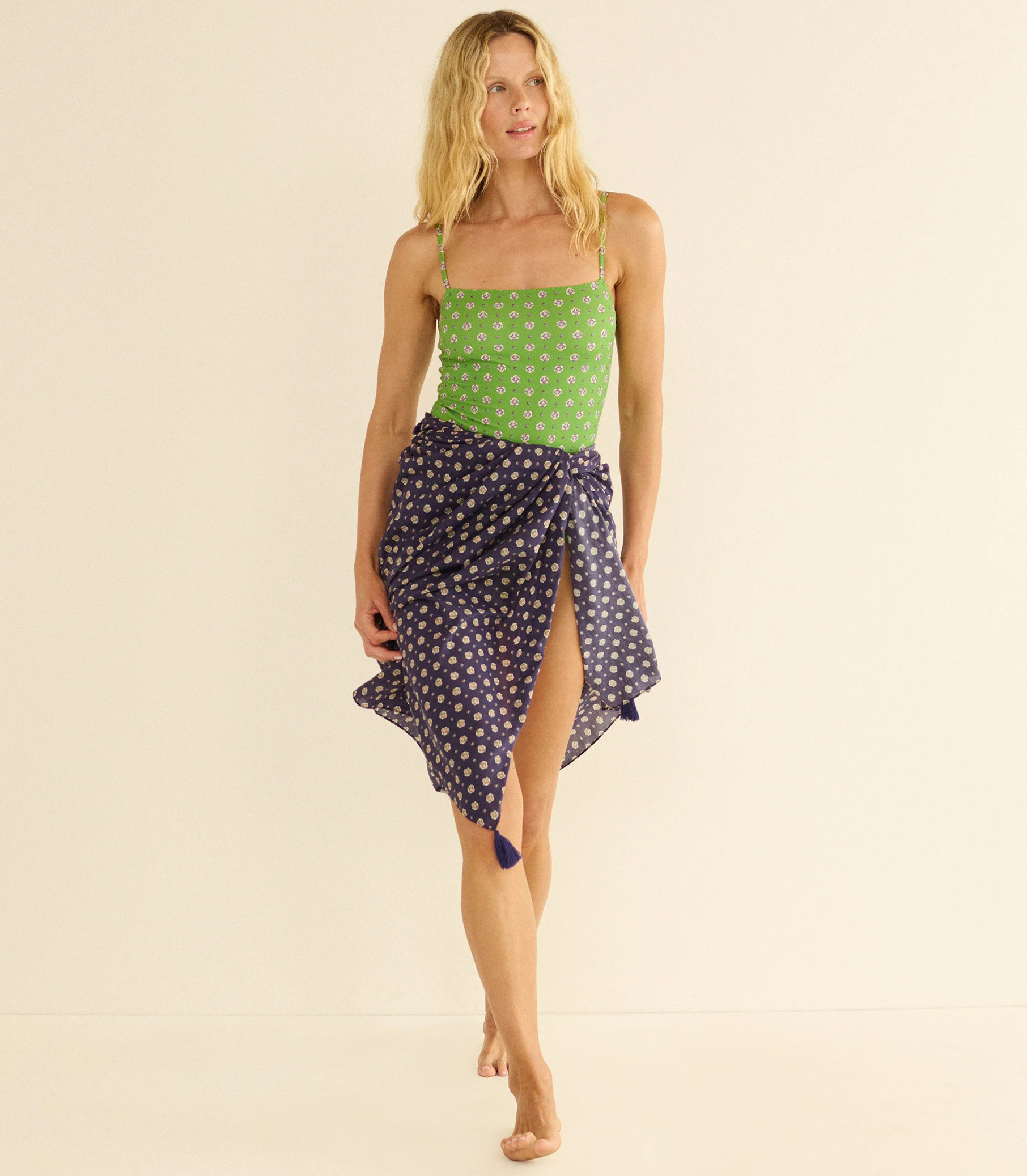 CASCAIS SARONG -- NAVY CADIZ FOULARD - Image 3