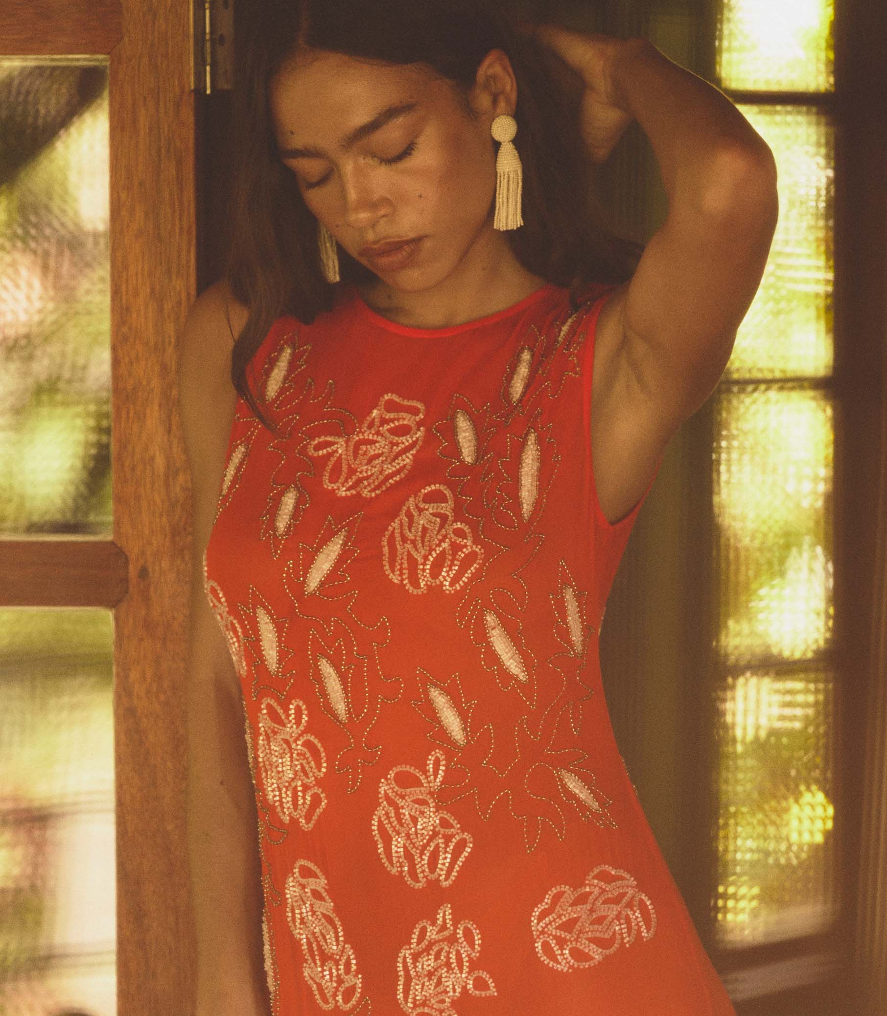 CHANDRA DRESS -- ORANGE CITRINE - Image 4