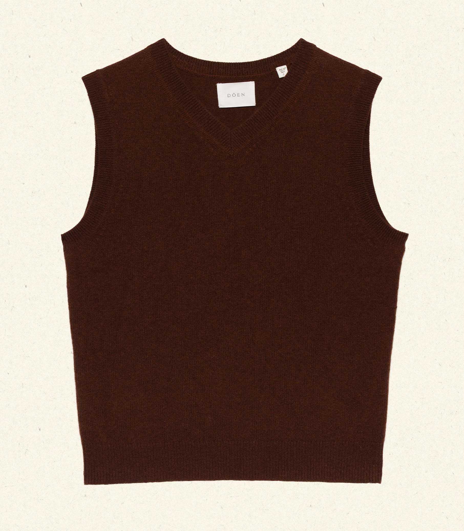 DAMIA CASHMERE VEST -- DARK UMBER - Image 7