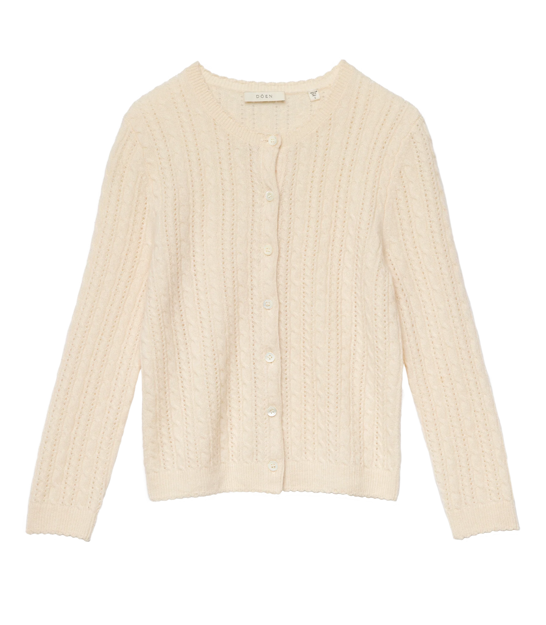 DANAE CASHMERE CABLE CARDIGAN -- DOGWOOD - Image 7