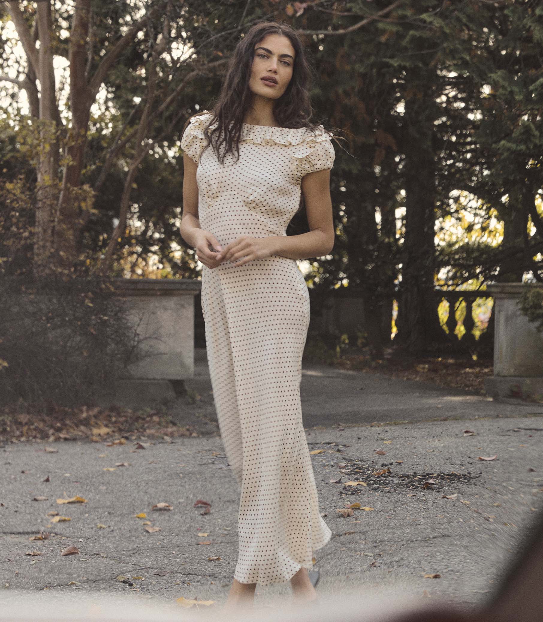 EMERENCE DRESS -- CRÈME PORTIA DOT - Image 3