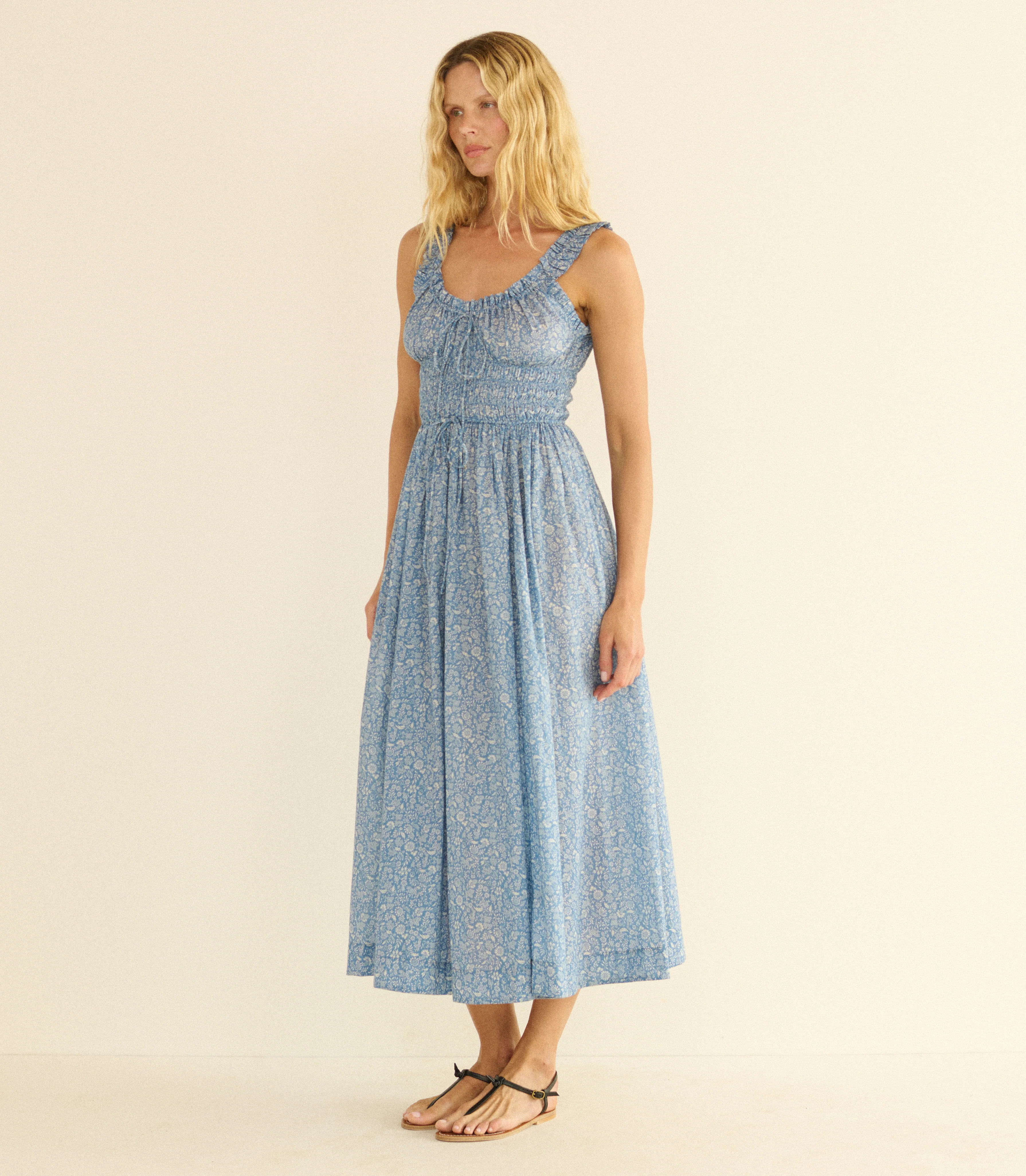EMMARETTA DRESS -- BLUE GARDEN BLOOM - Image 3
