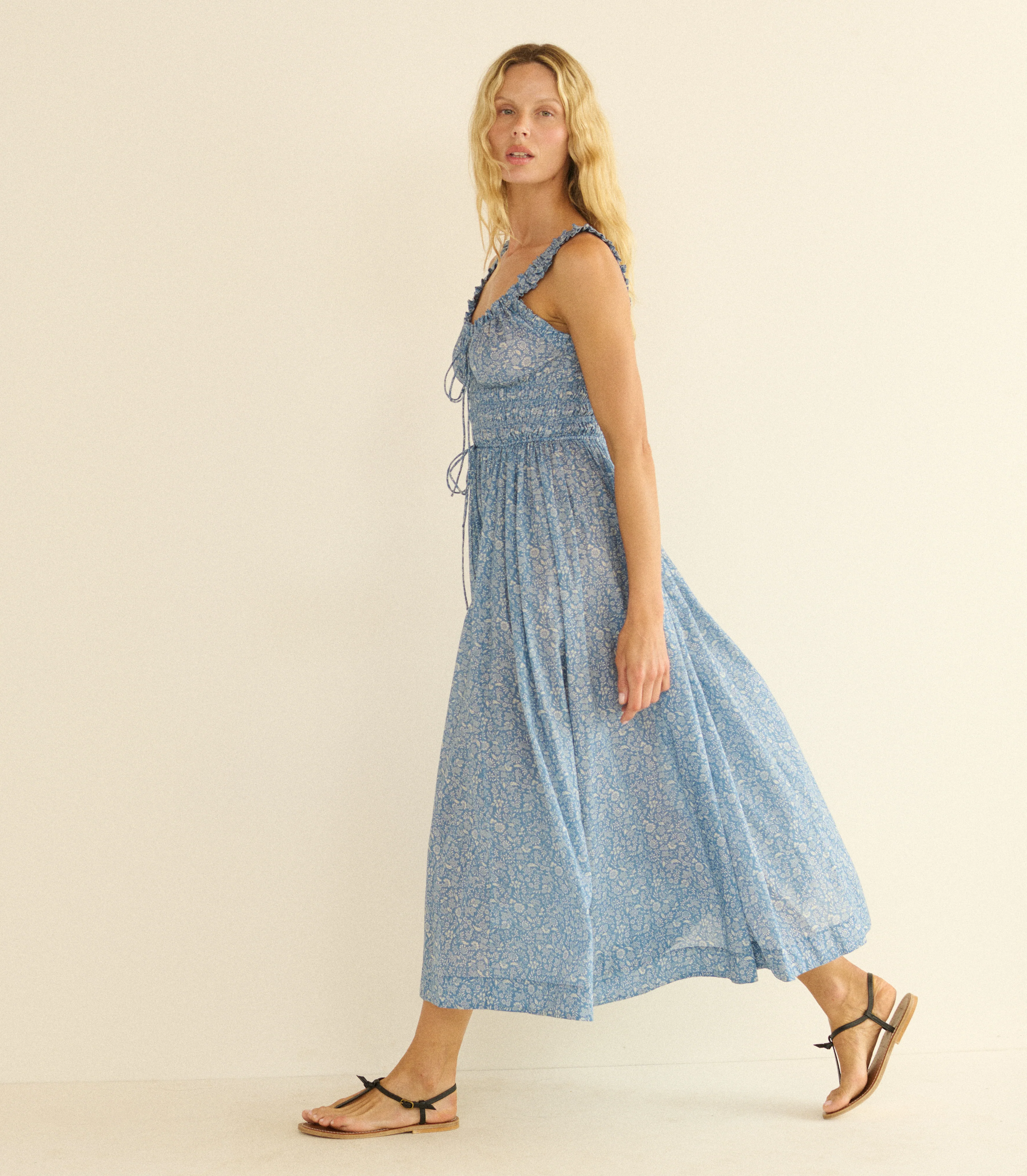 EMMARETTA DRESS -- BLUE GARDEN BLOOM - Image 4