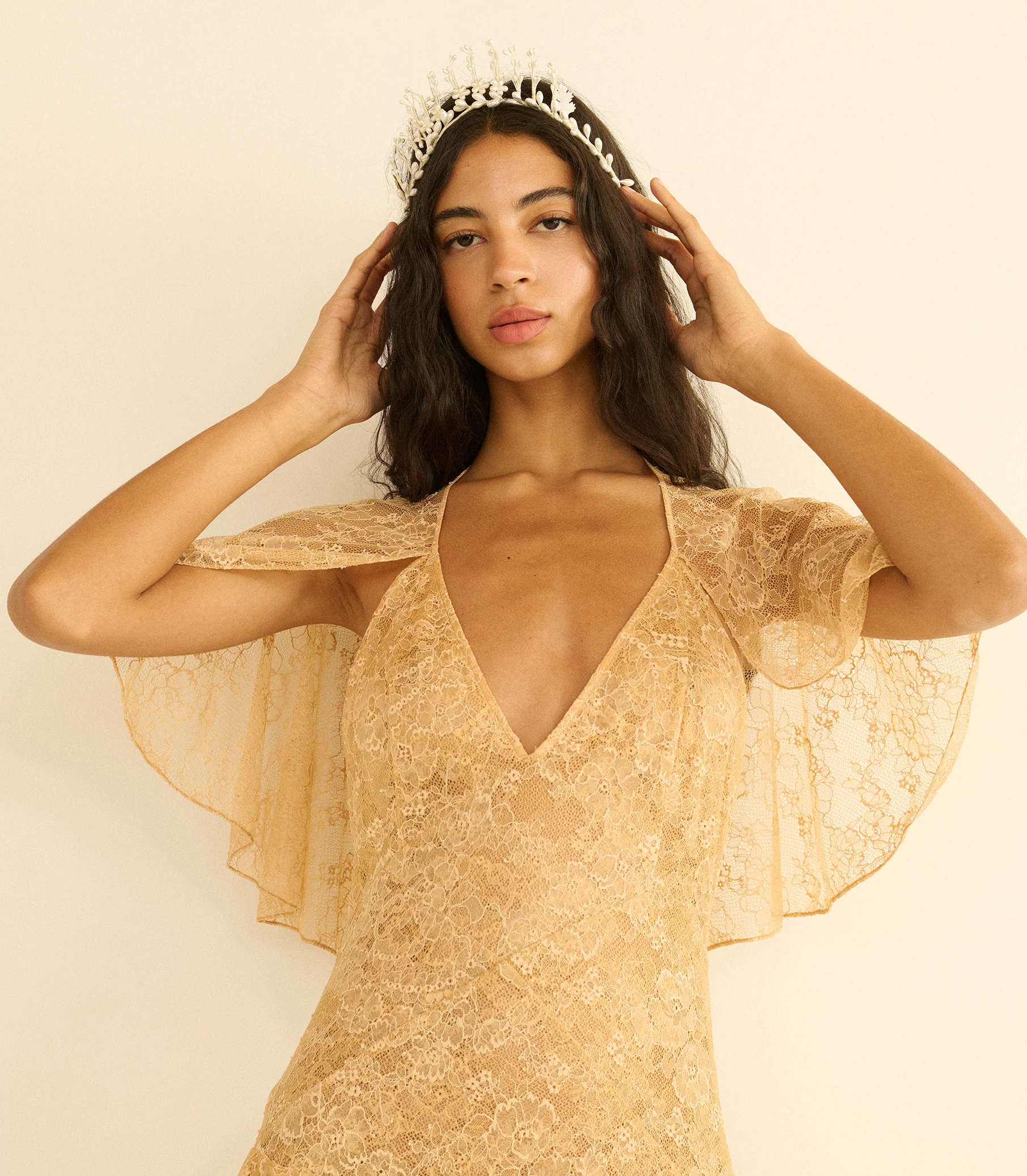 FAYE TIARA -- ANTIQUE PEARL - Image 2