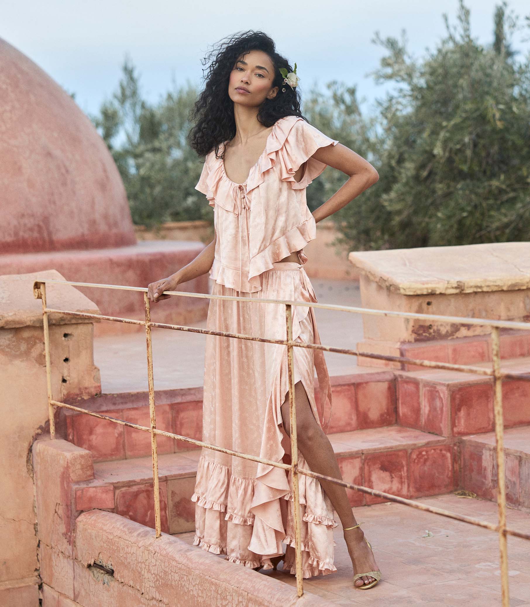 FIORENZA SKIRT -- PEACH SORBET - Image 3