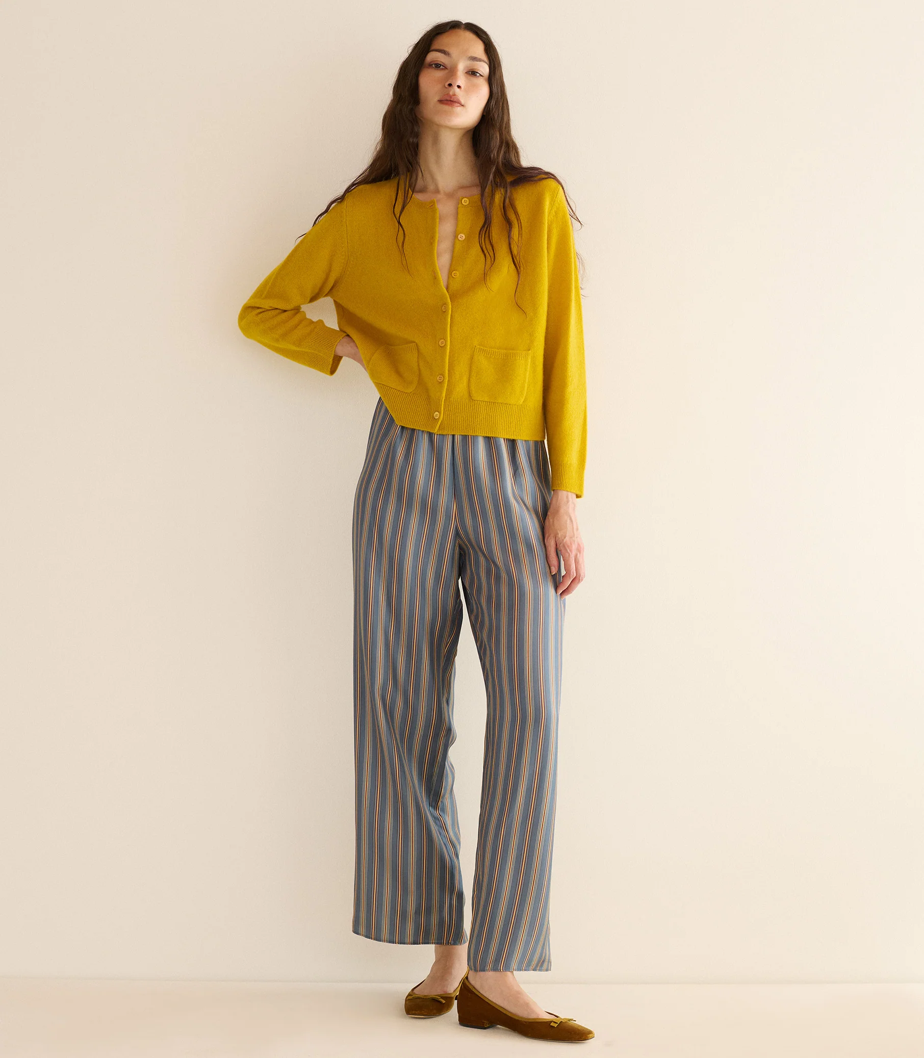 FREYA CASHMERE CARDIGAN -- CITRINE - Image 3