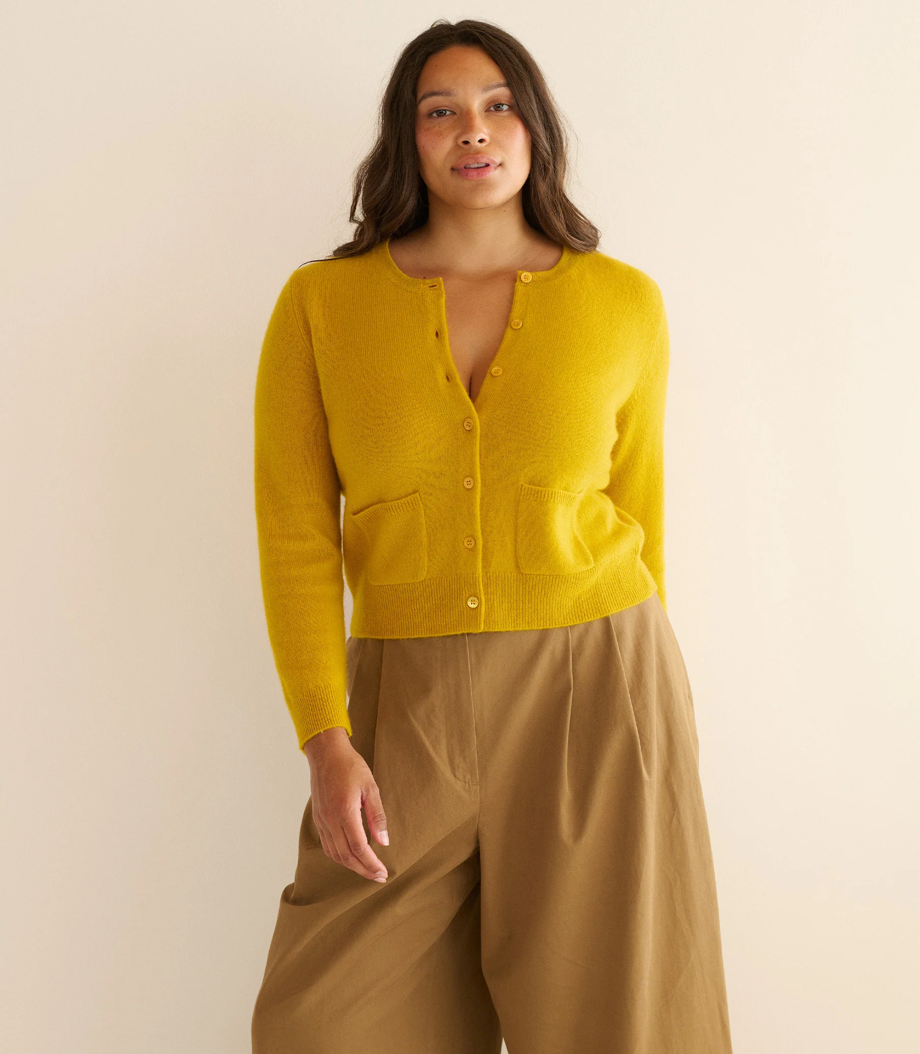 FREYA CASHMERE CARDIGAN -- CITRINE - Image 6