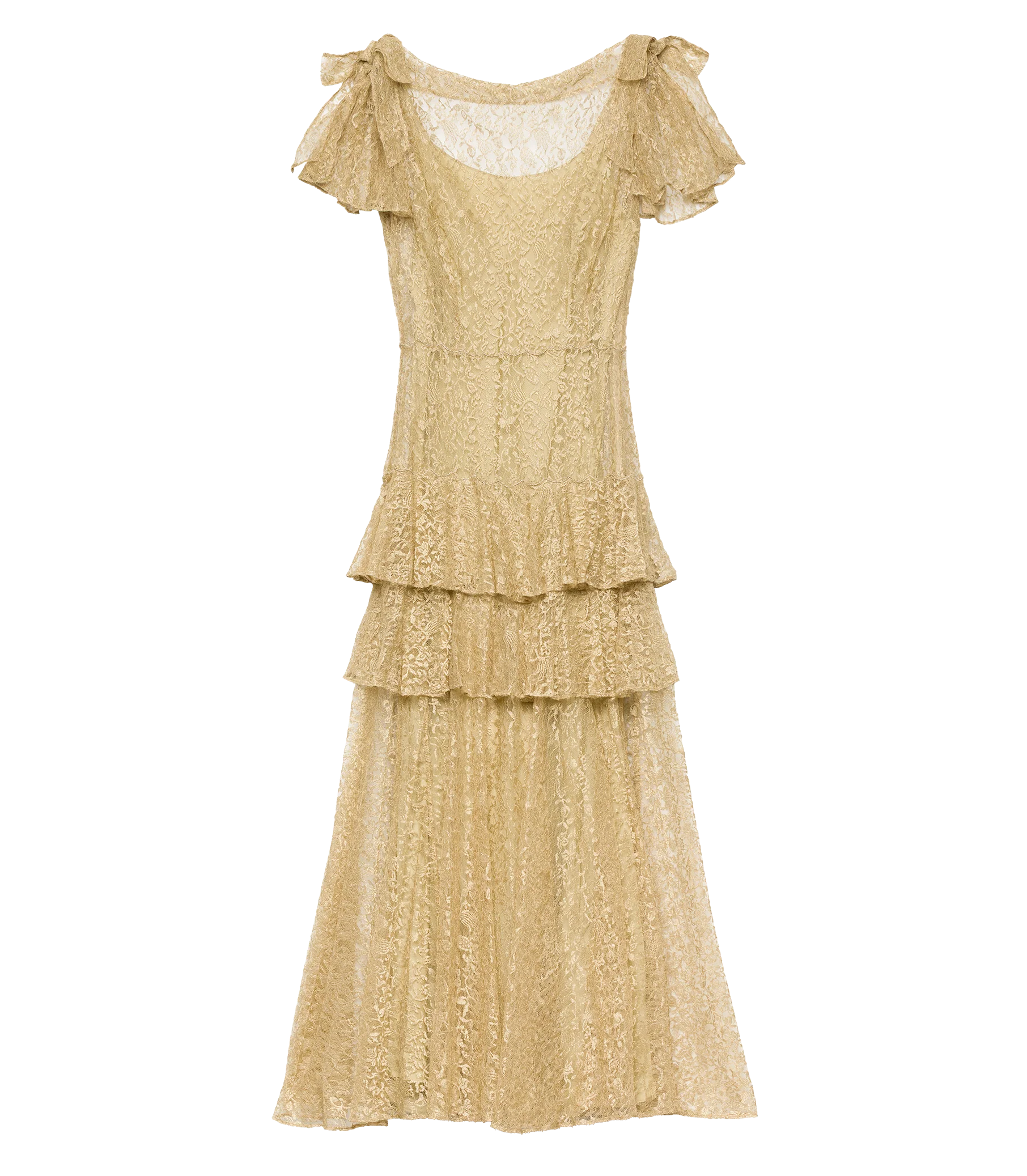 GARBO DRESS -- BURNISHED GOLD LACE - Image 9
