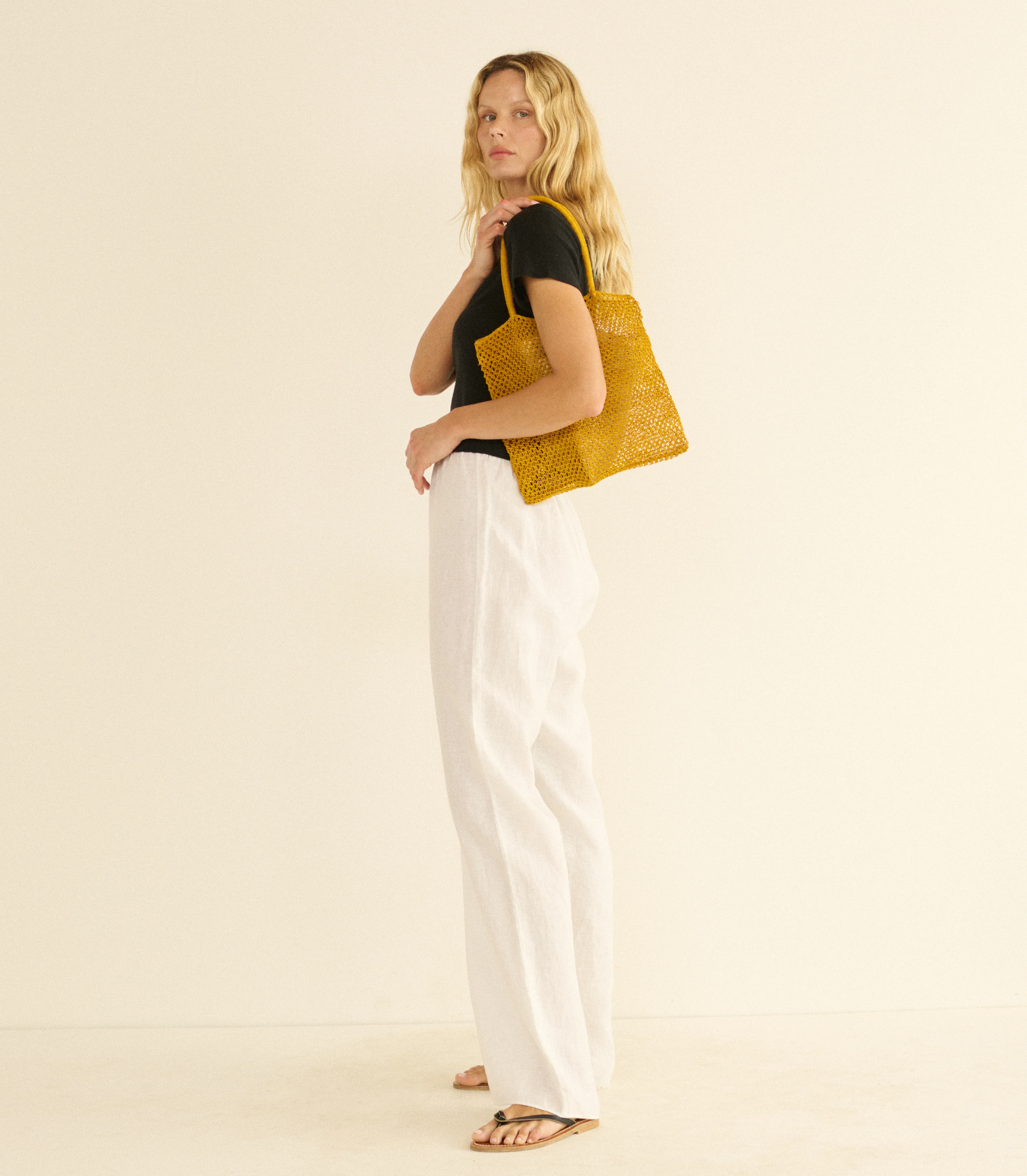 GRANDE MARION TOTE -- MUSTARD CHAMBIRA - Image 2