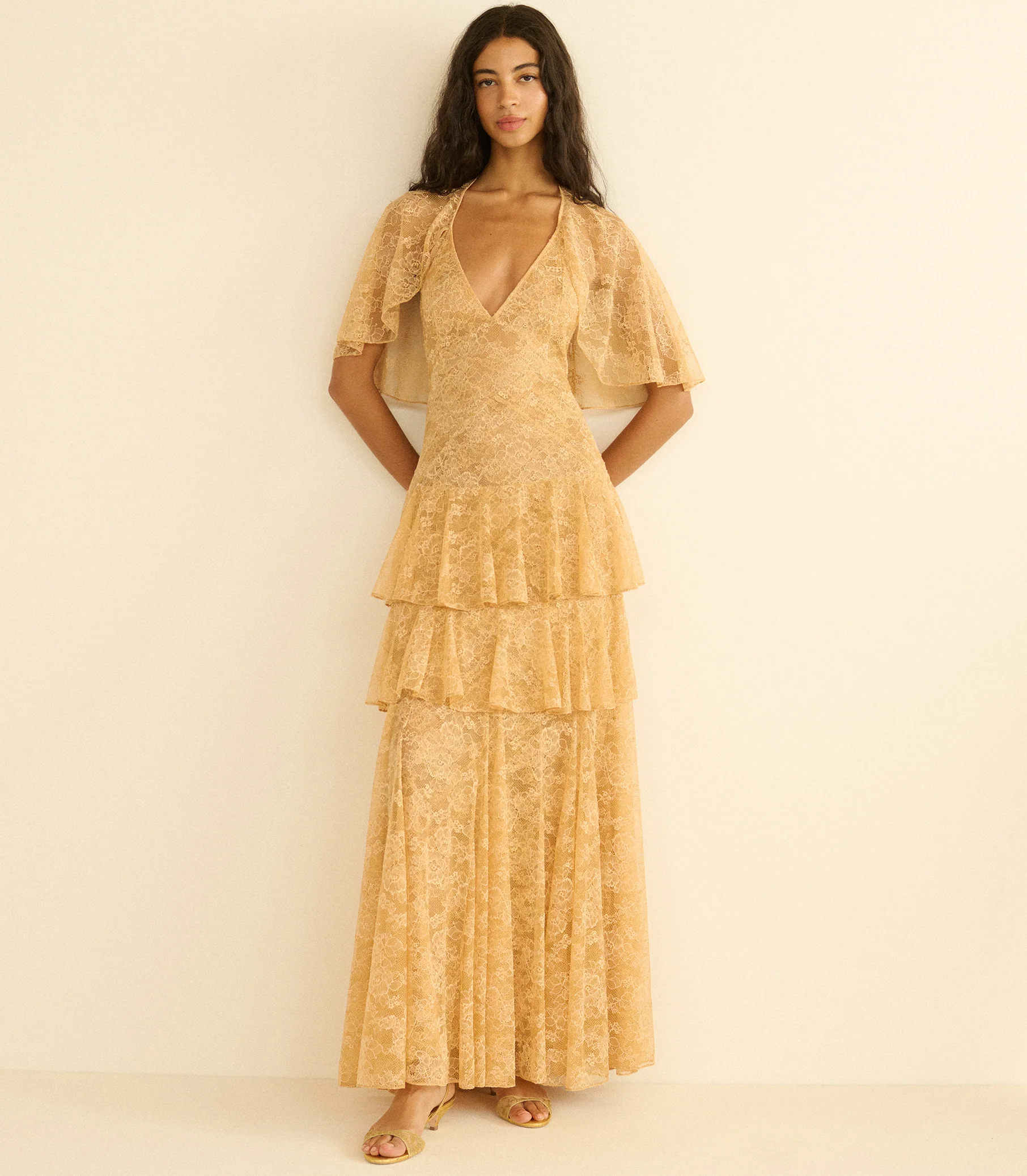 GWYNETH DRESS -- BEIGE PEARL - Image 5