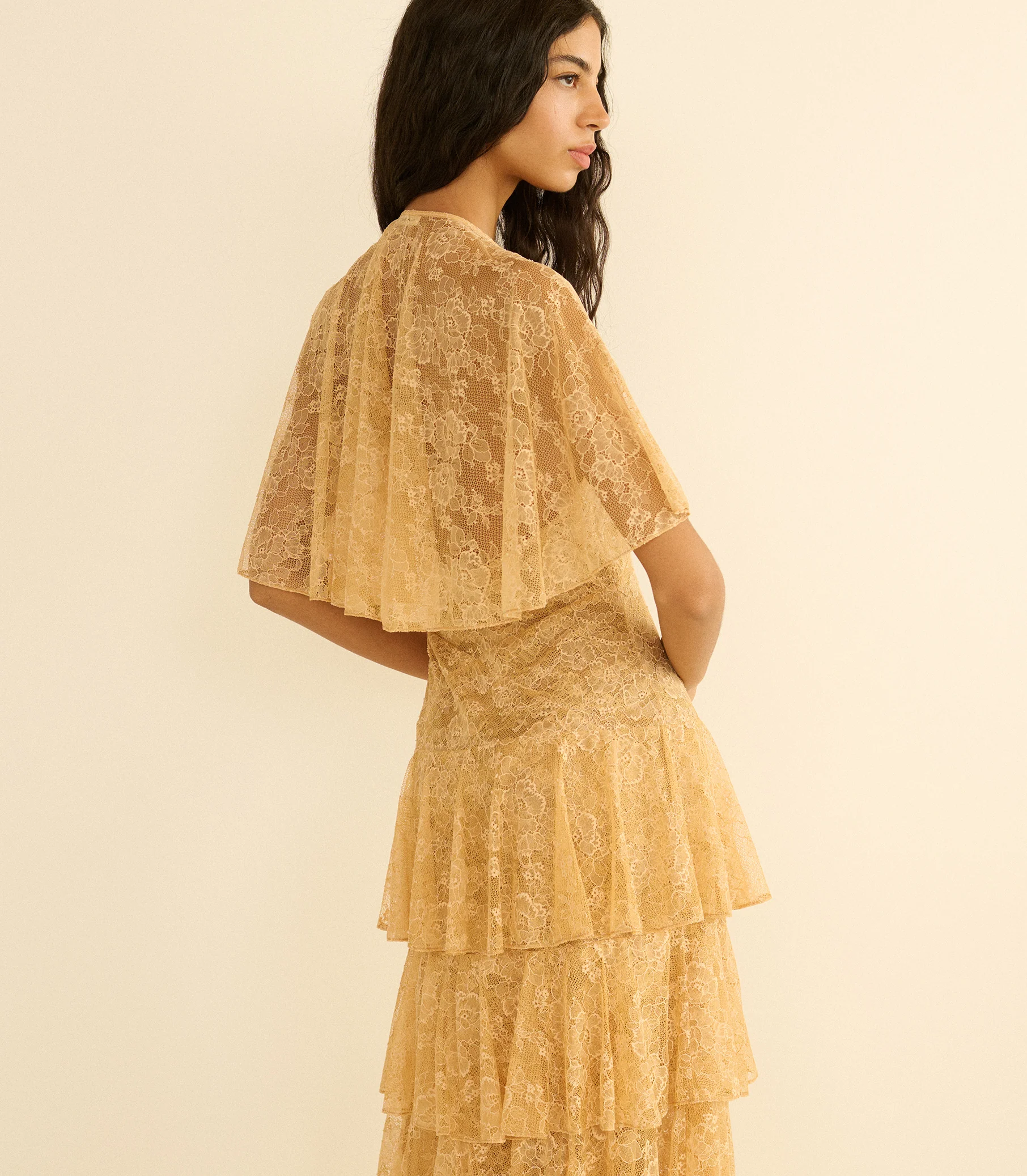 GWYNETH DRESS -- BEIGE PEARL - Image 7