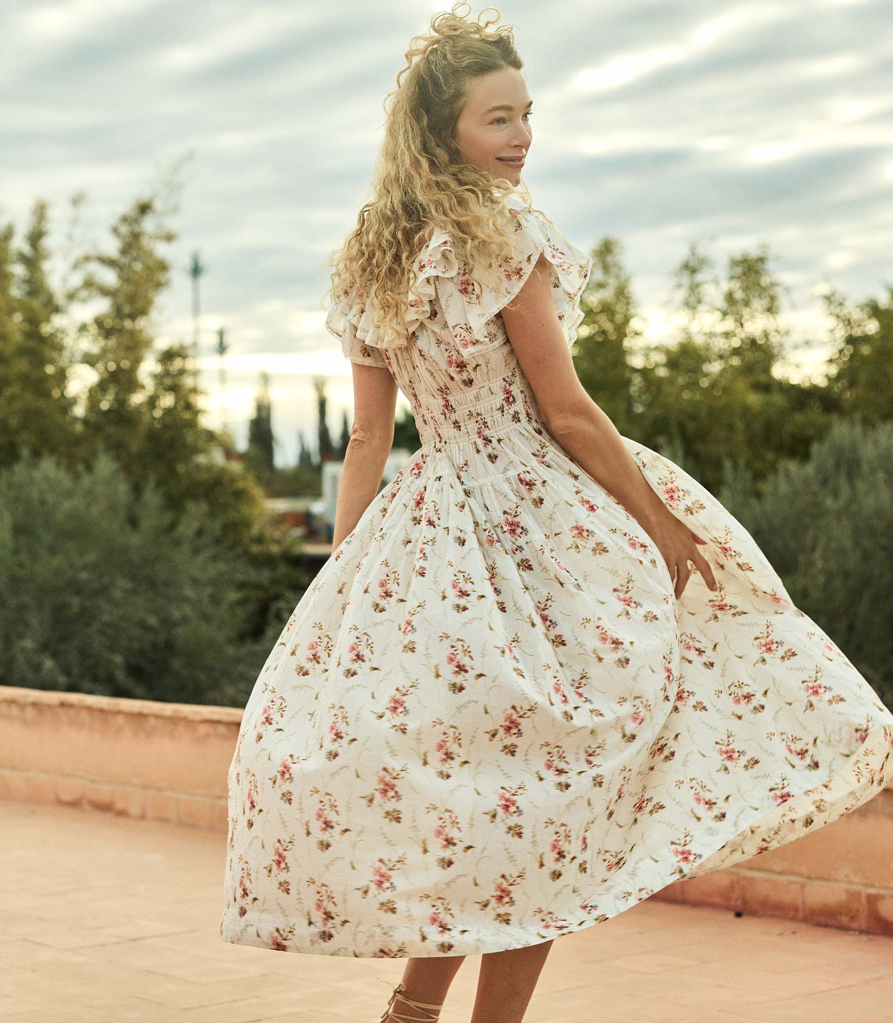 ILLIANA DRESS -- BLANC PRAIRIE ROSE - Image 3