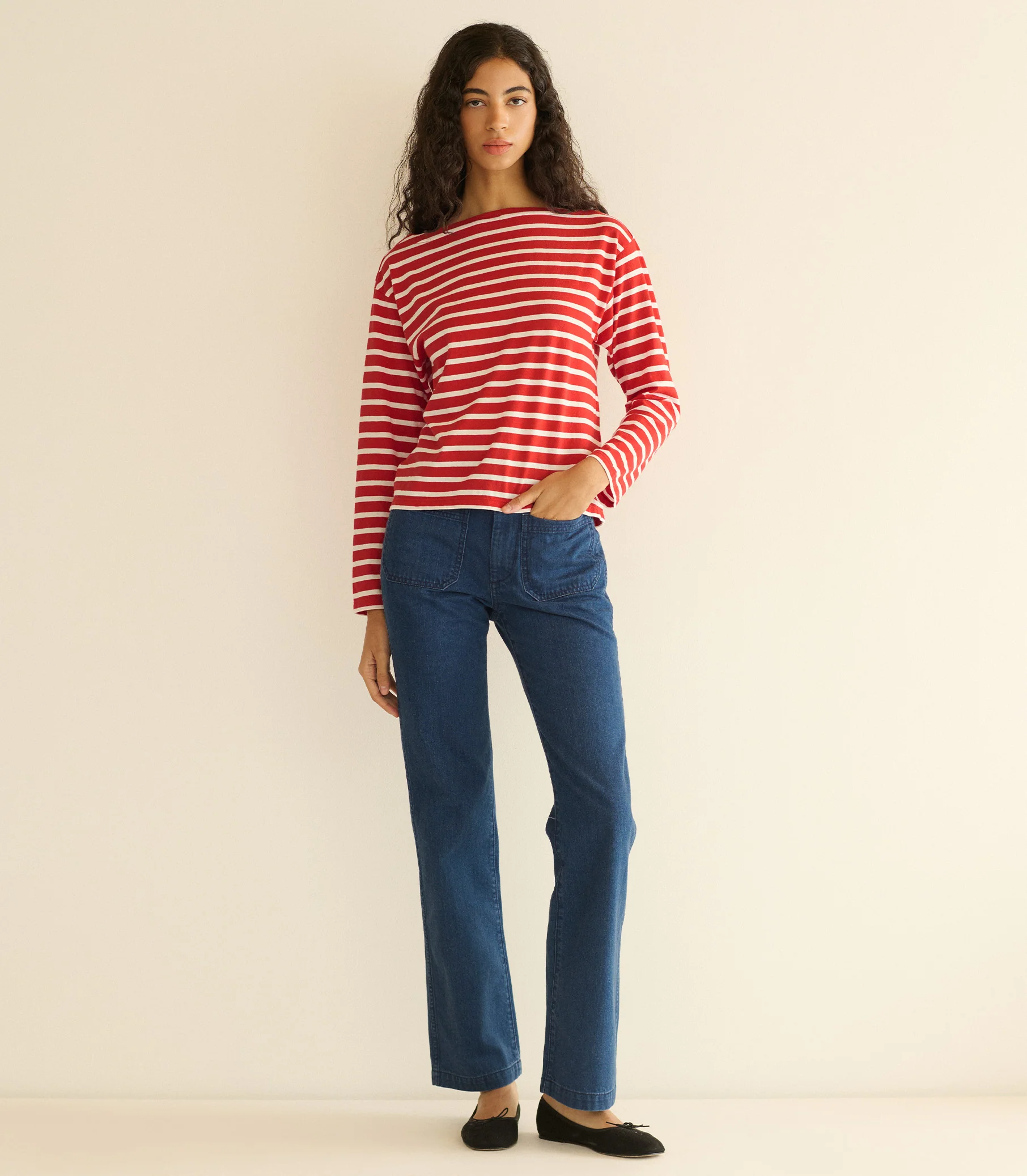 IRENE TEE -- ROUGE BRETON STRIPE - Image 3