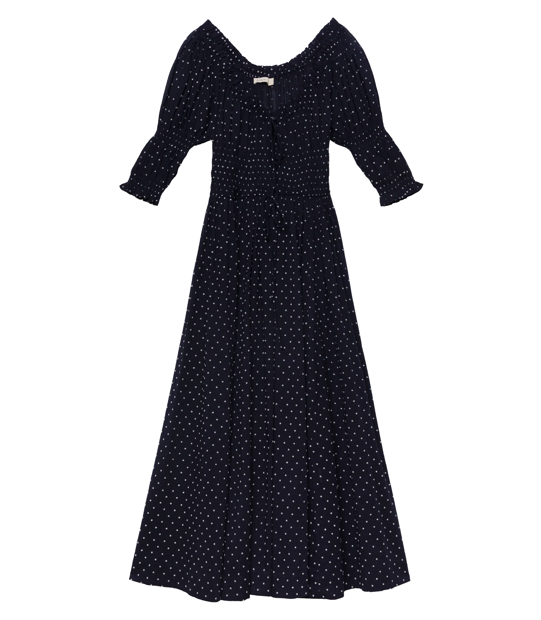 ISCHIA DRESS -- NAVY FLOCK DOT - Image 6
