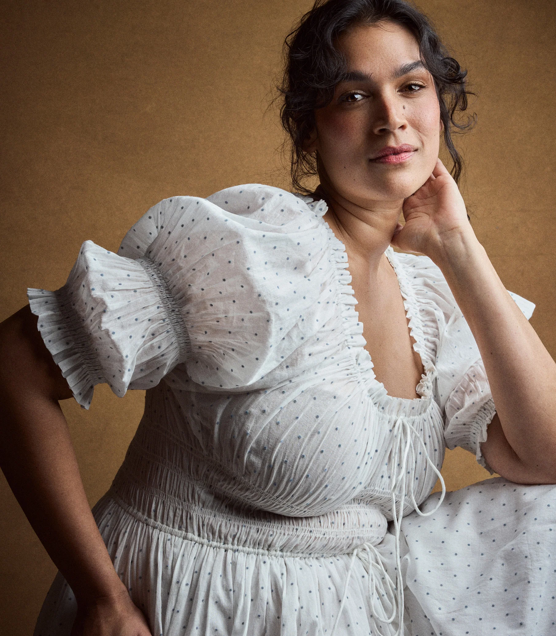 ISCHIA DRESS -- SALT FLOCK DOT - Image 6