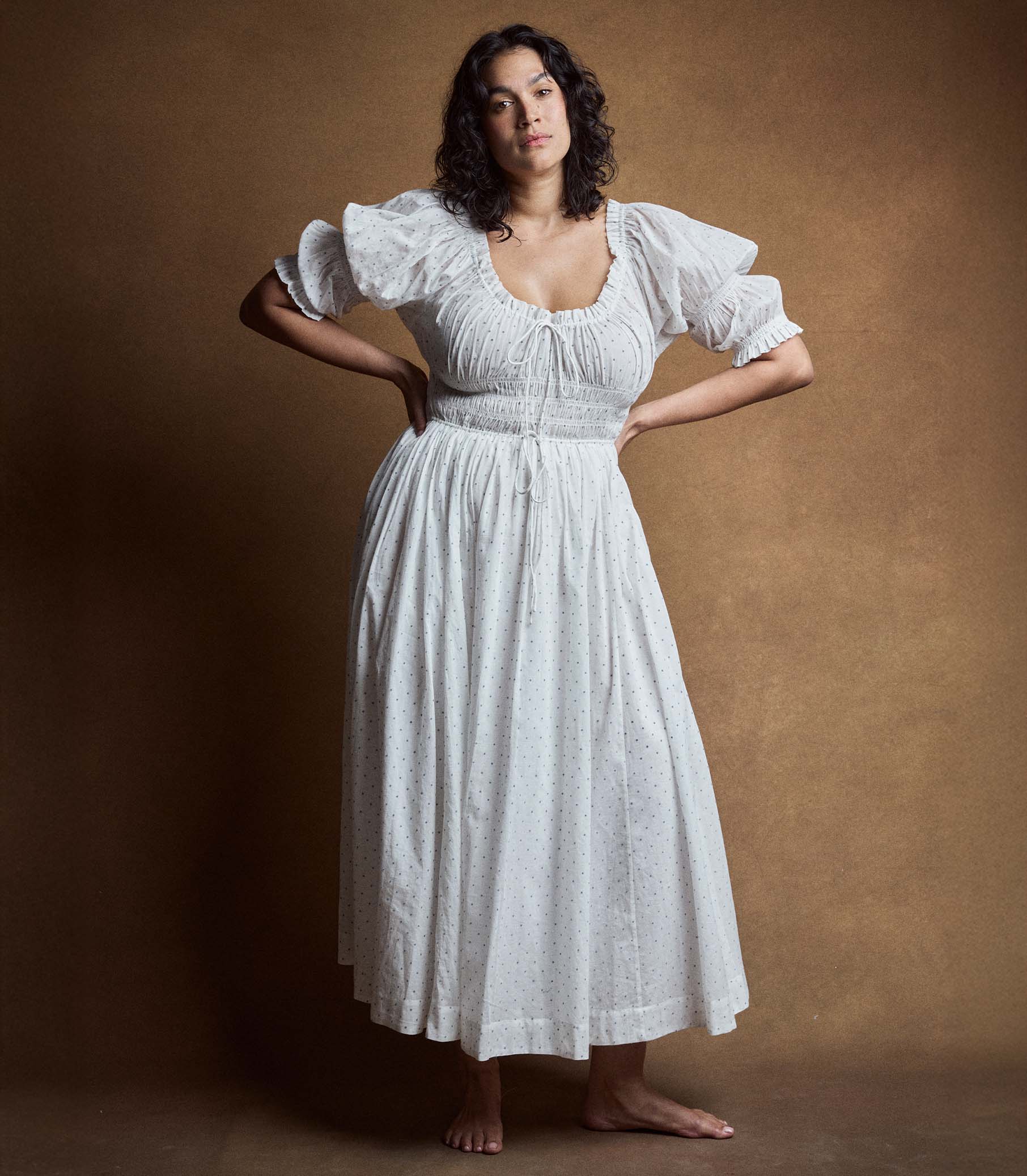 ISCHIA DRESS -- SALT FLOCK DOT - Image 7