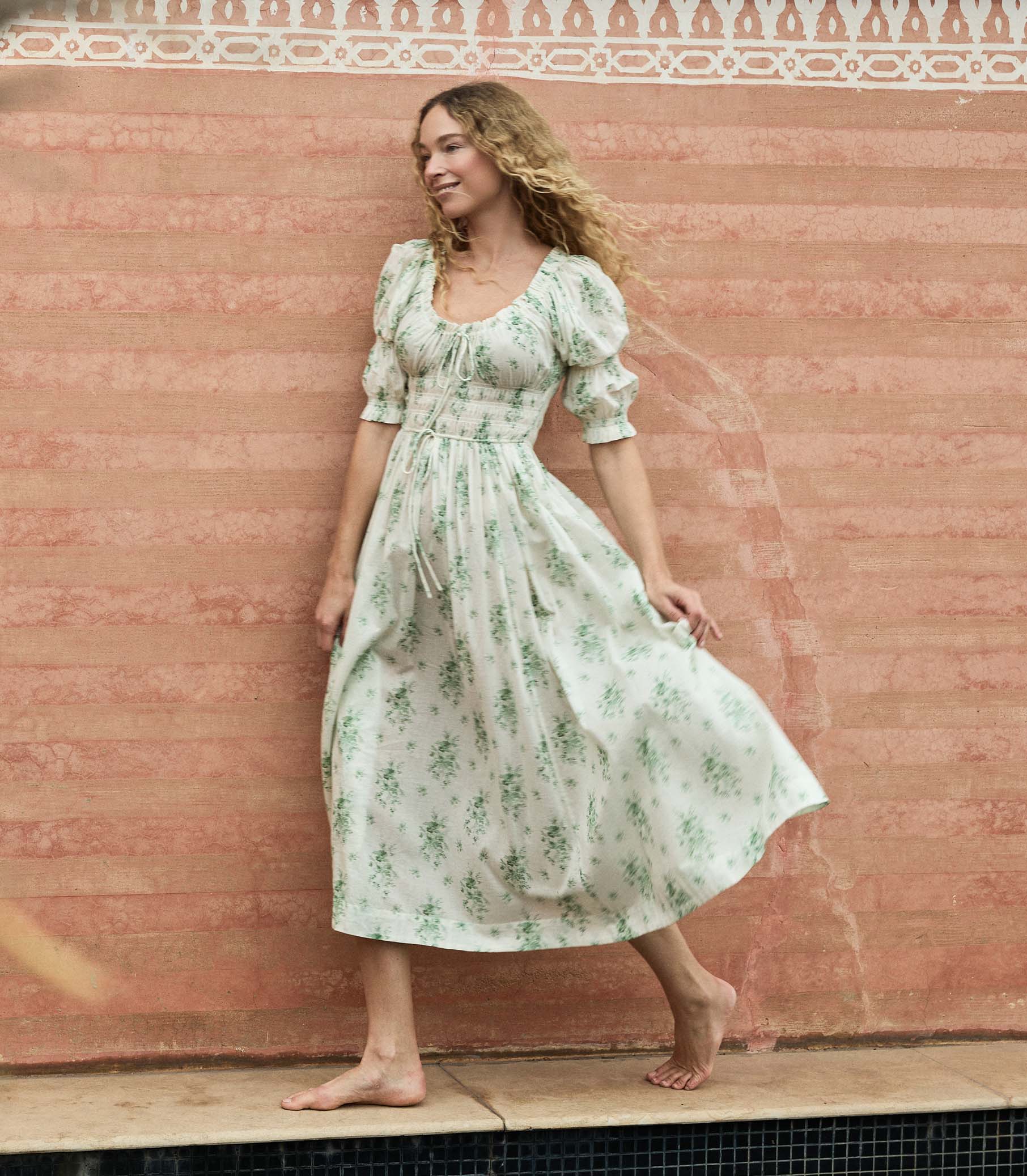 ISCHIA DRESS -- VERT PETIT BOUQUET DE CHAMONIX - Image 3