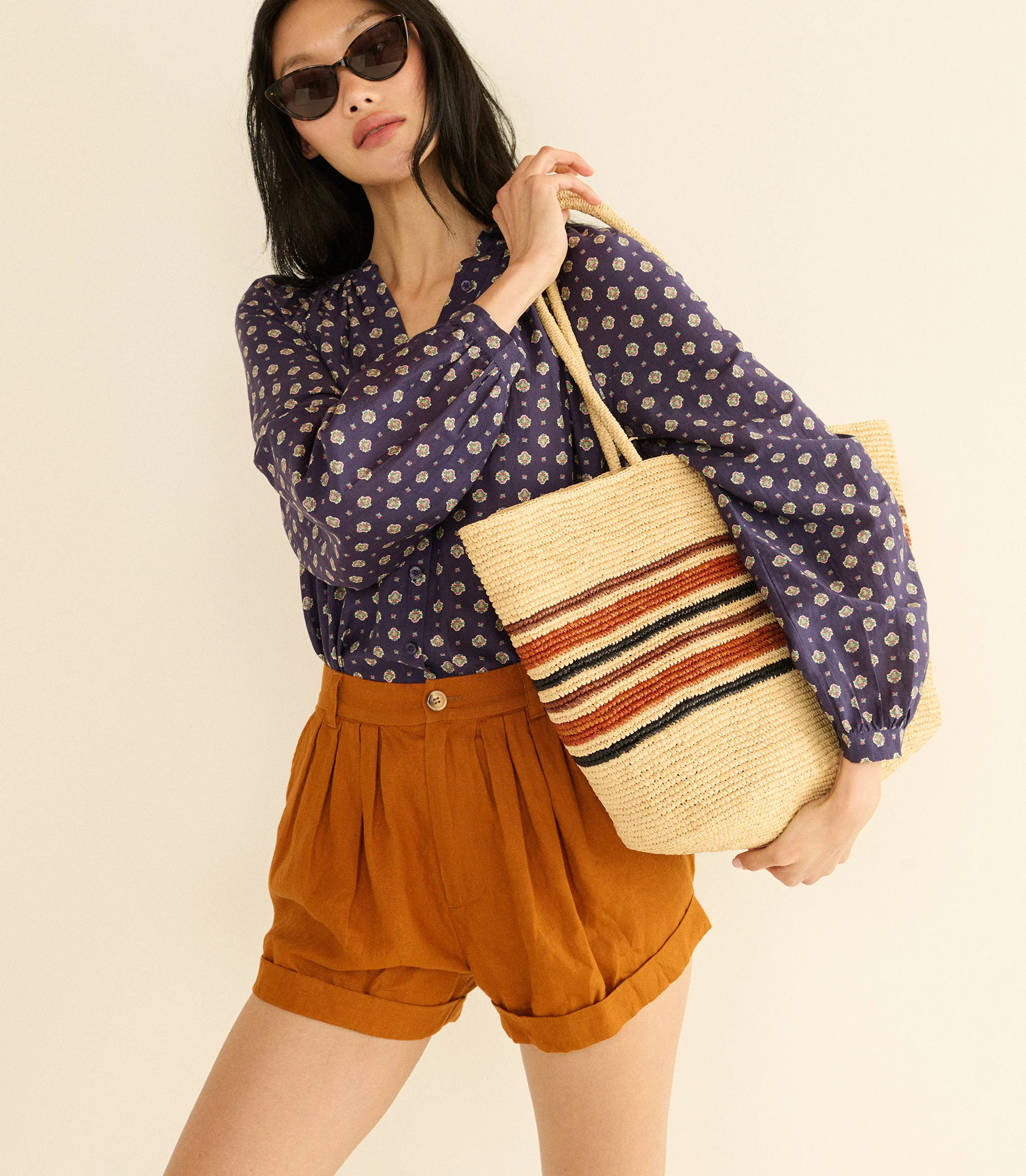 JULIENNE TOP -- NAVY CADIZ FOULARD - Image 2