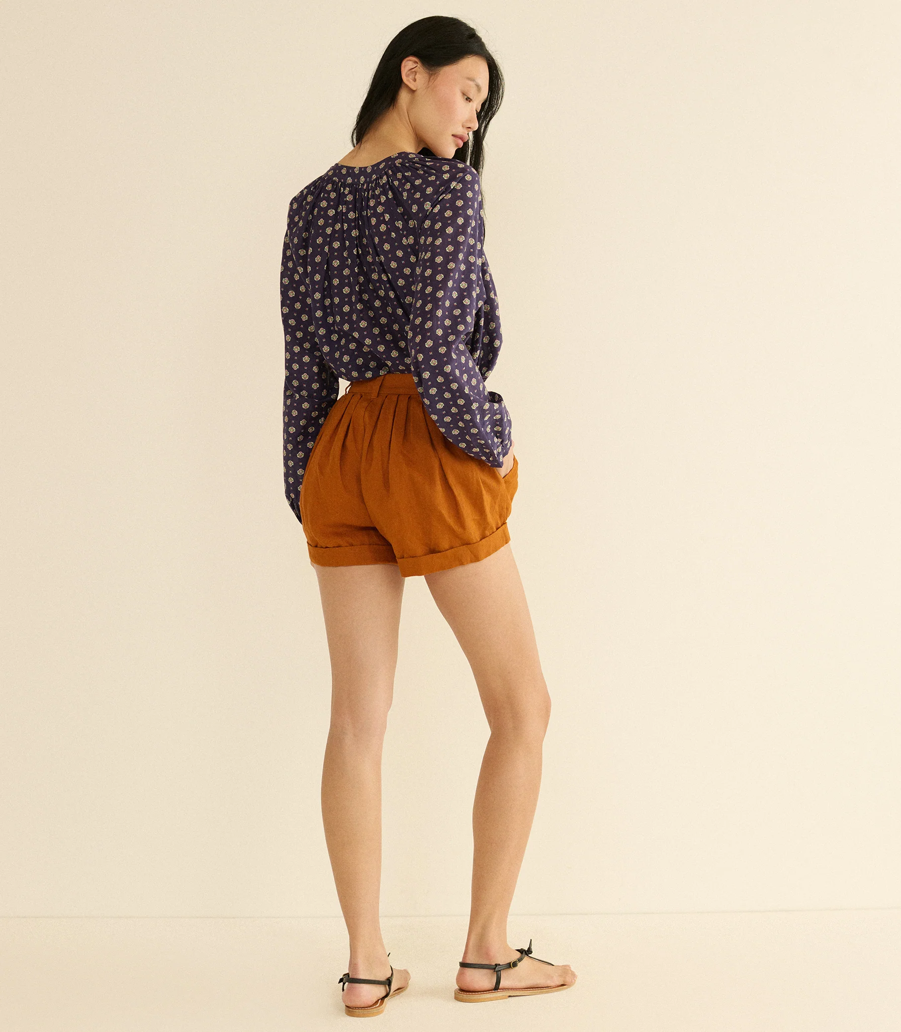 JULIENNE TOP -- NAVY CADIZ FOULARD - Image 3