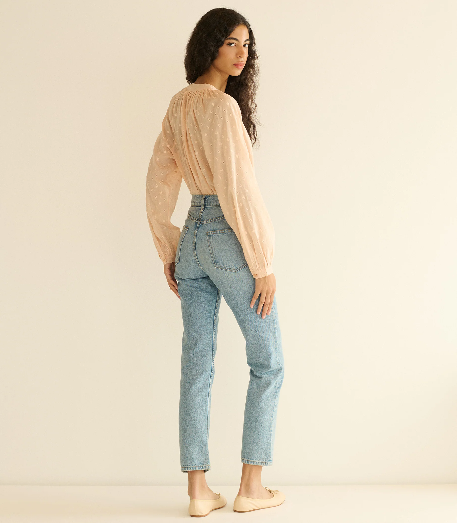 JULIENNE TOP -- PEACH SORBET MARSEILLE EMBROIDERY - Image 4