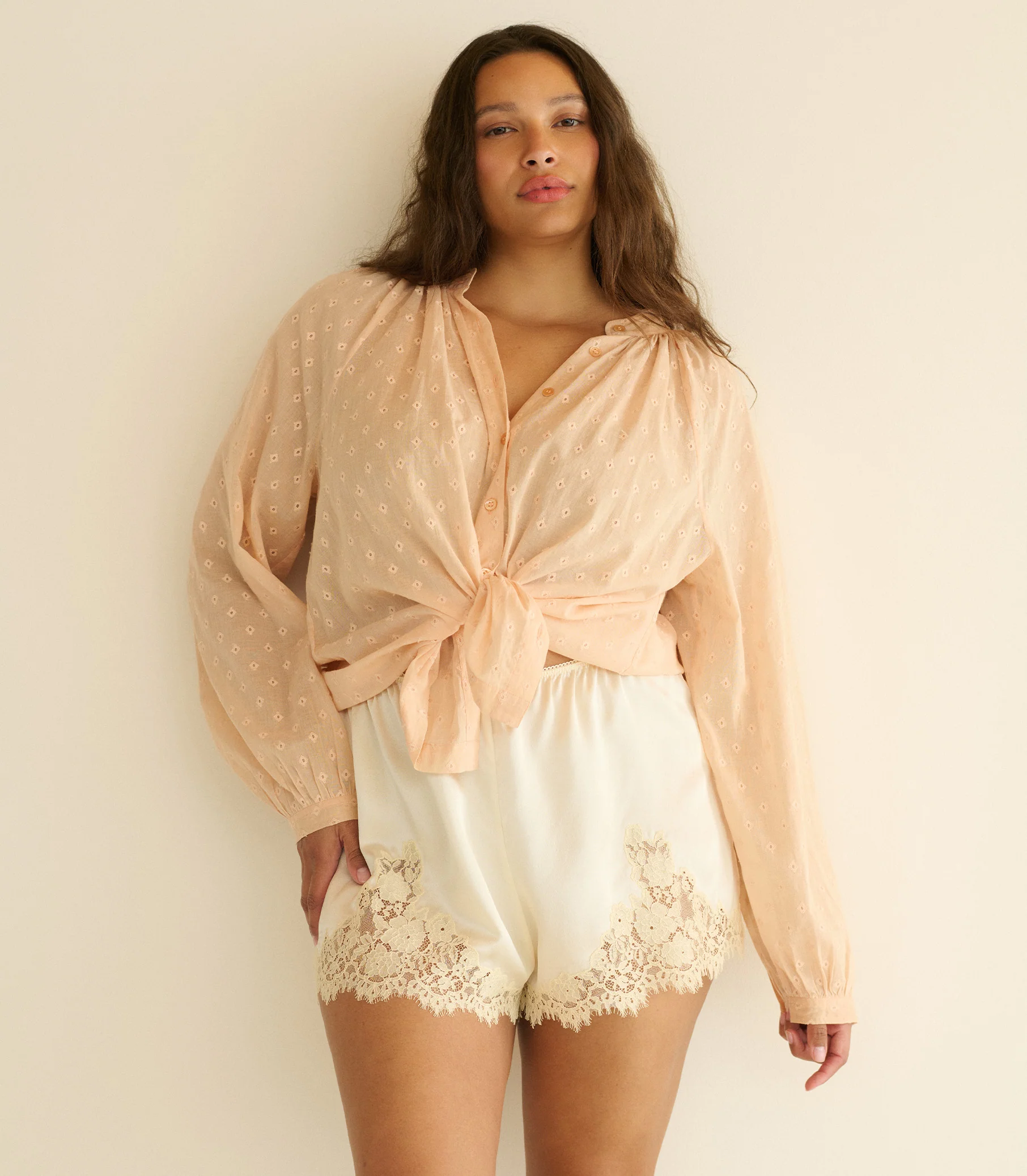 JULIENNE TOP -- PEACH SORBET MARSEILLE EMBROIDERY - Image 5