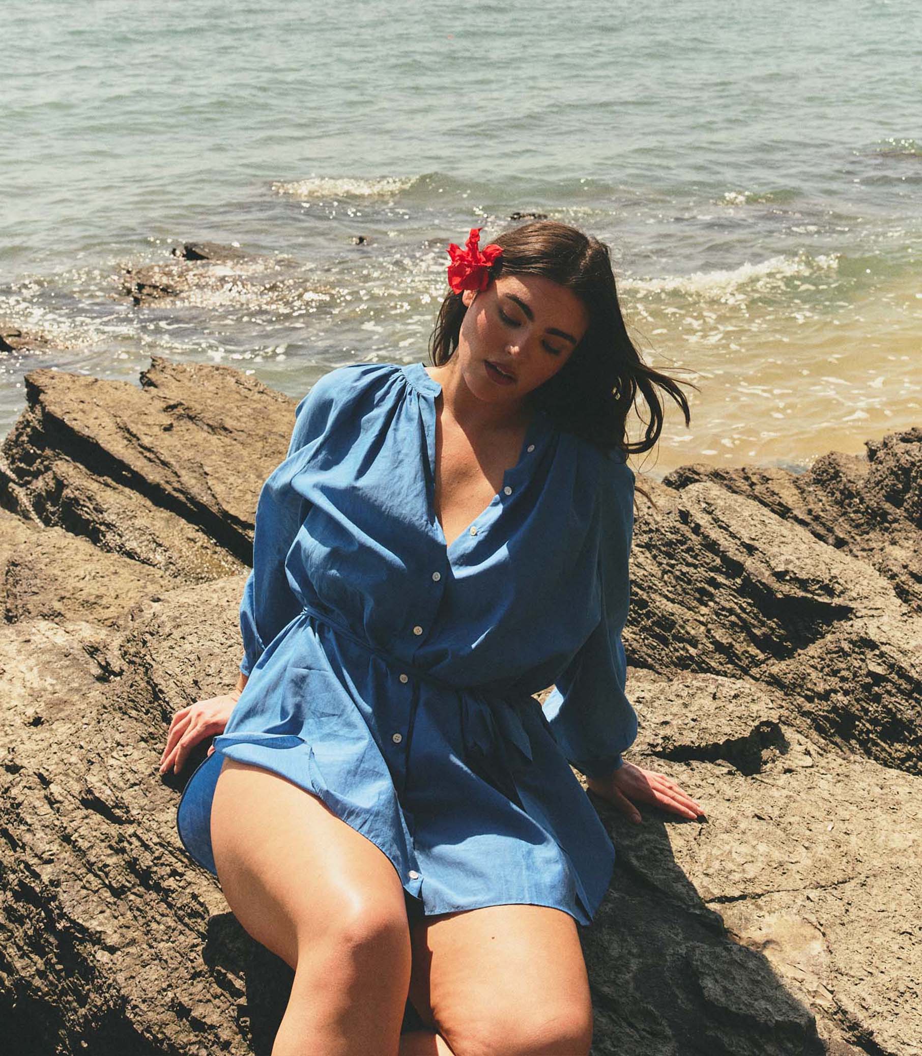 JULIET TUNIC DRESS -- SANTORINI BLUE - Image 2