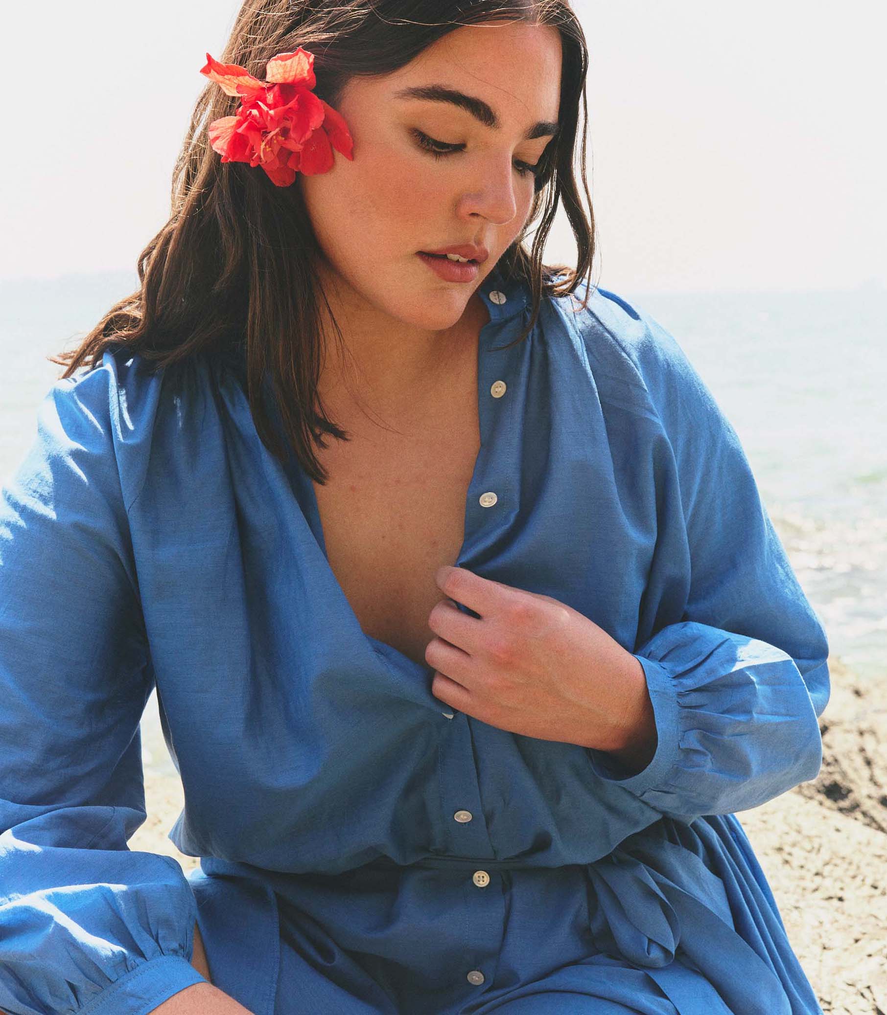 JULIET TUNIC DRESS -- SANTORINI BLUE - Image 3