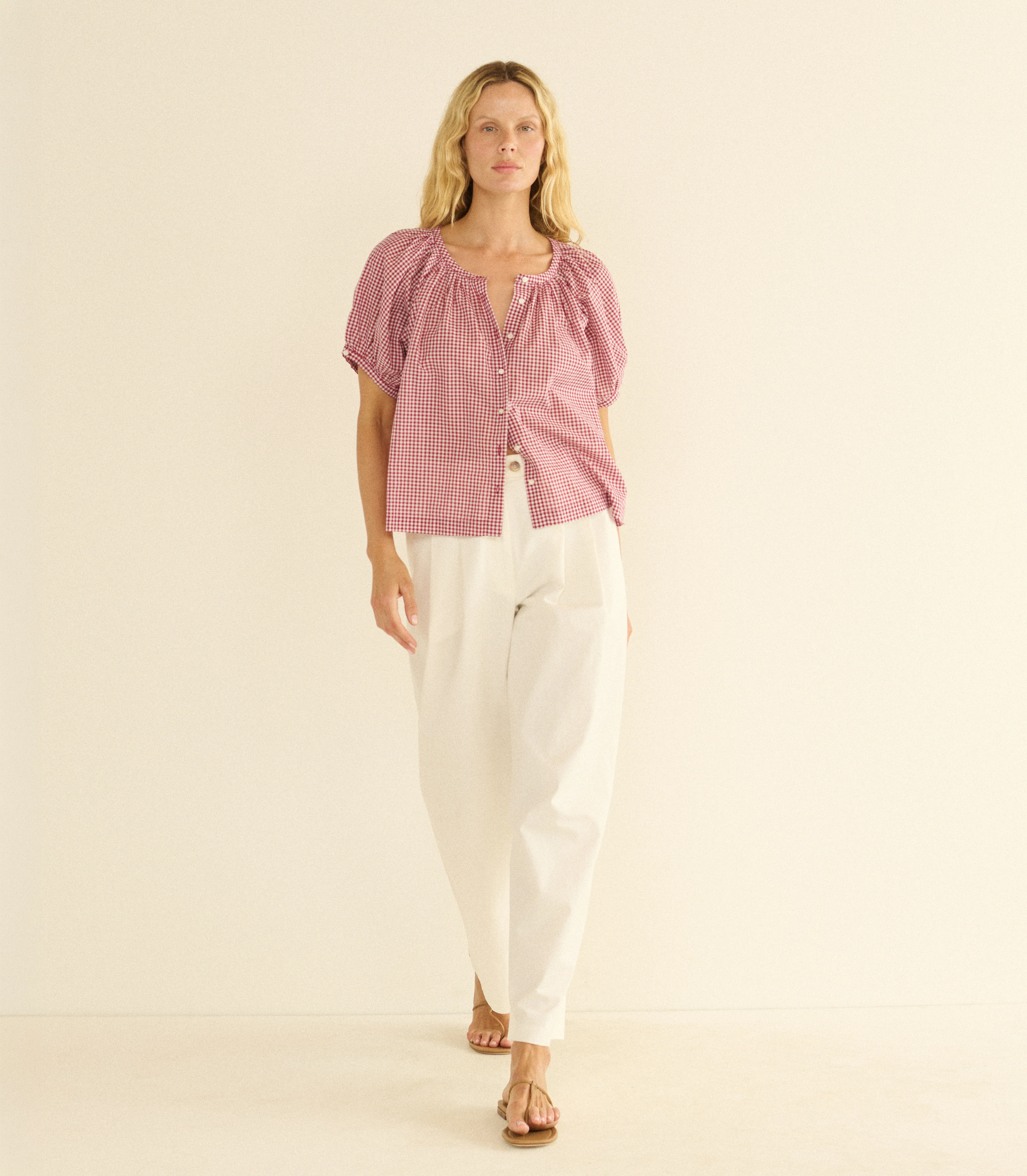 JUNE TOP -- MULBERRY LA MADDALENA GINGHAM - Image 3