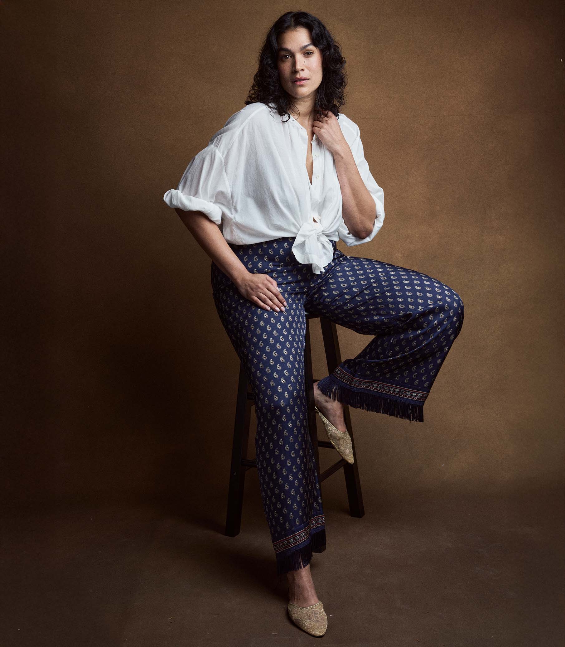 LAVON FRINGE PANT -- BLEU TAORMINA PAISLEY - Image 9