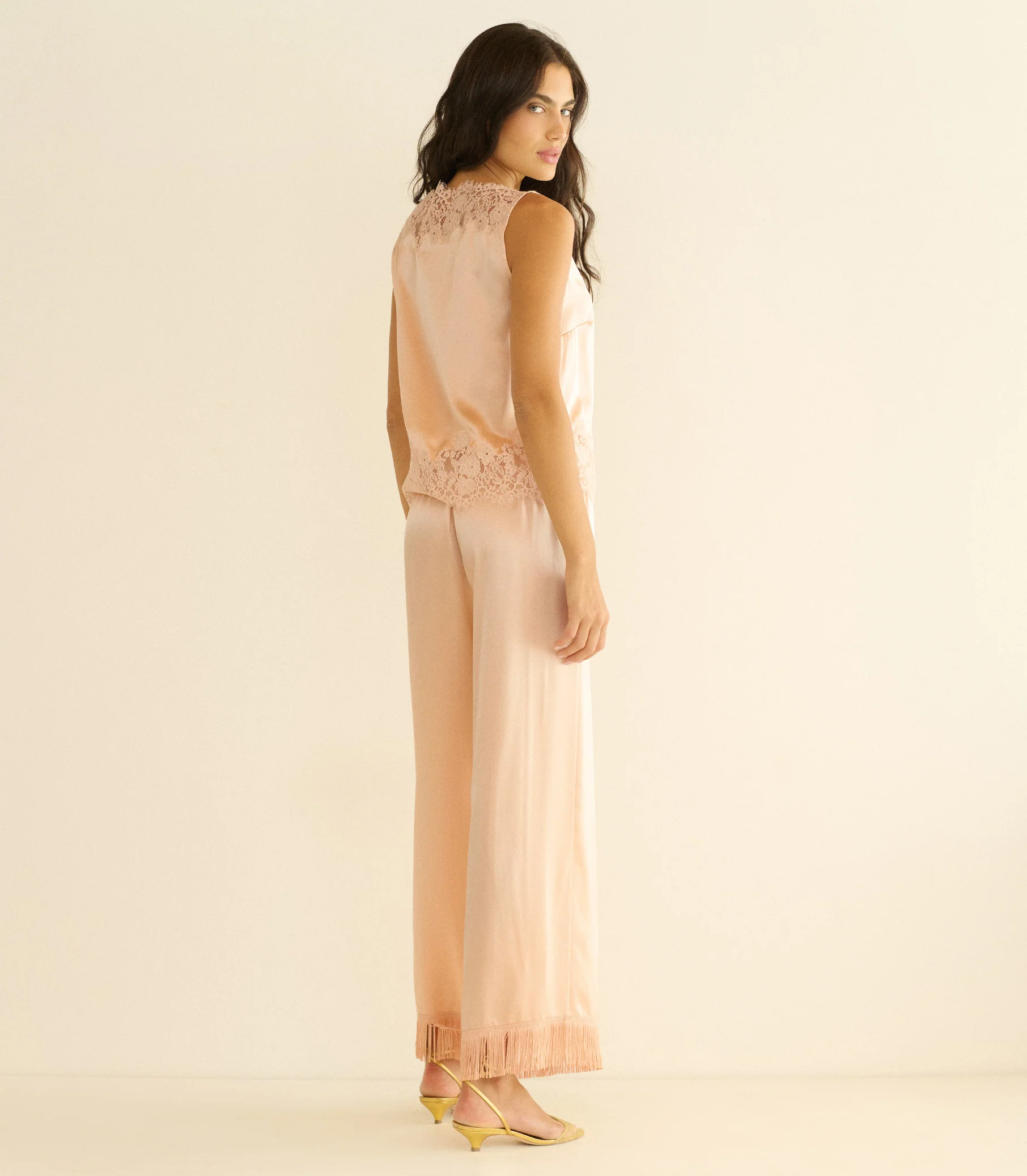 LAVON FRINGE PANT -- PEACH SORBET - Image 4