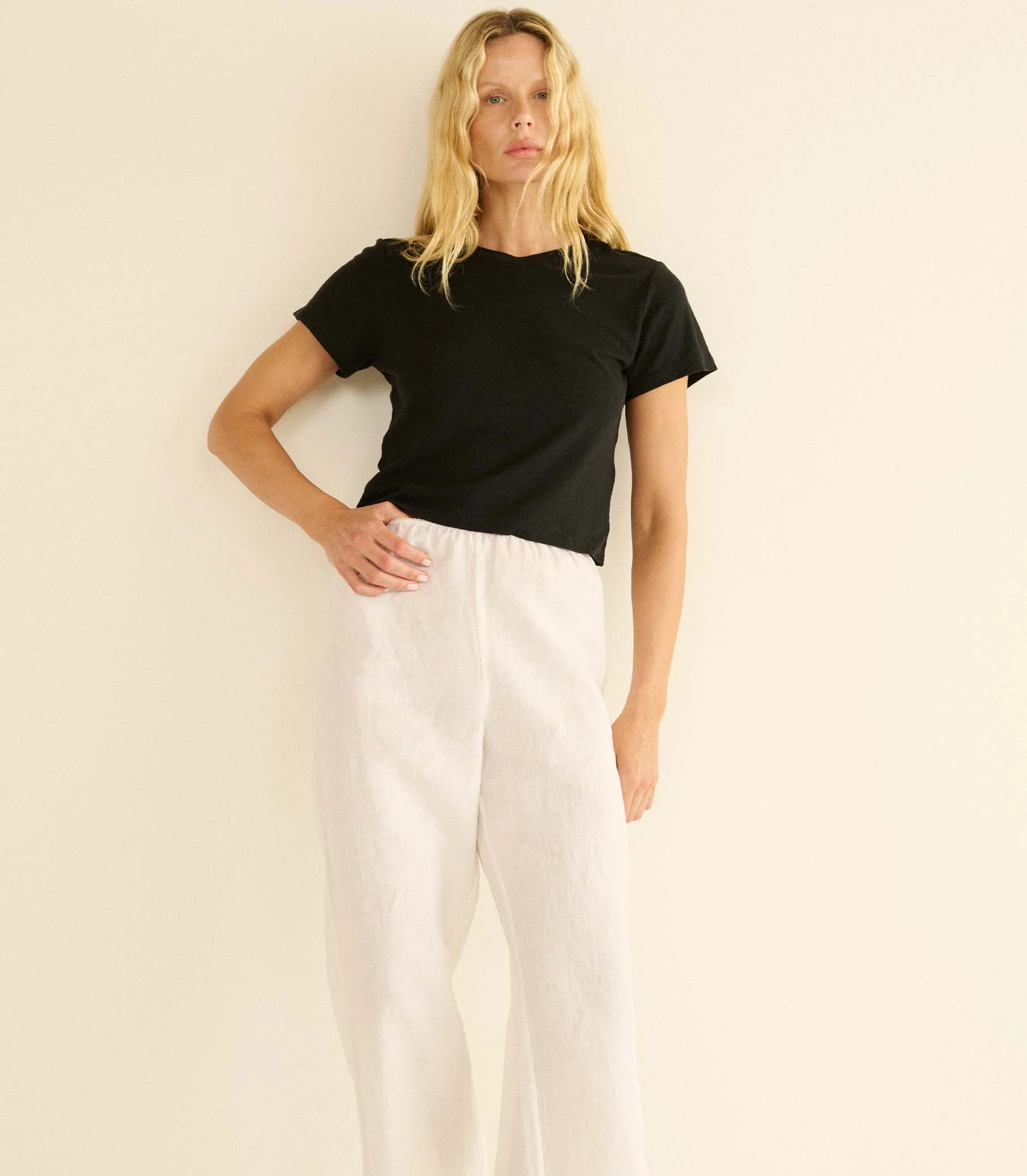 LAVON LINEN PANT -- SALT - Image 3