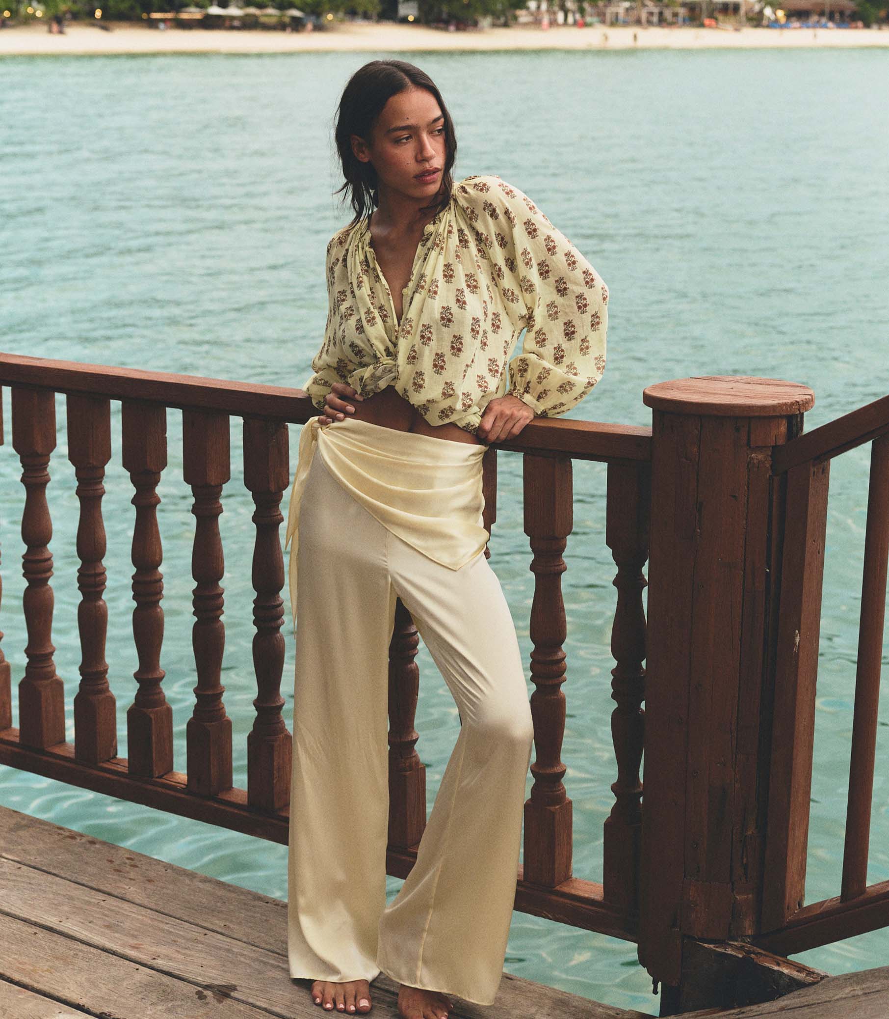 LAVON SCARF PANT -- VANILLA - Image 4