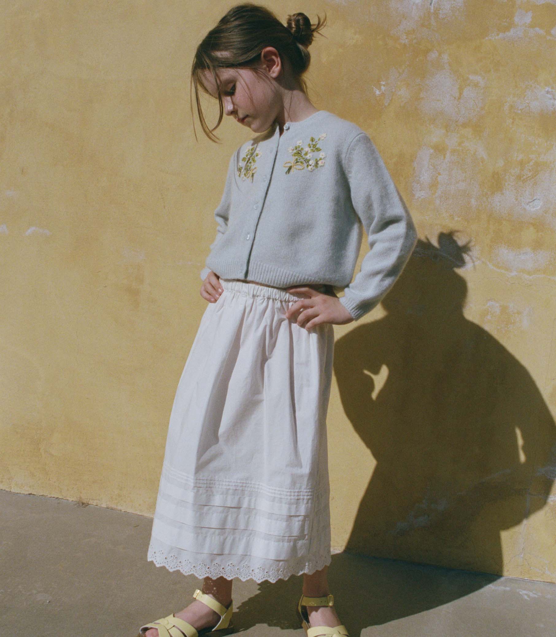 LITTLE SEBASTIANE MIDI SKIRT -- SALT - Image 3