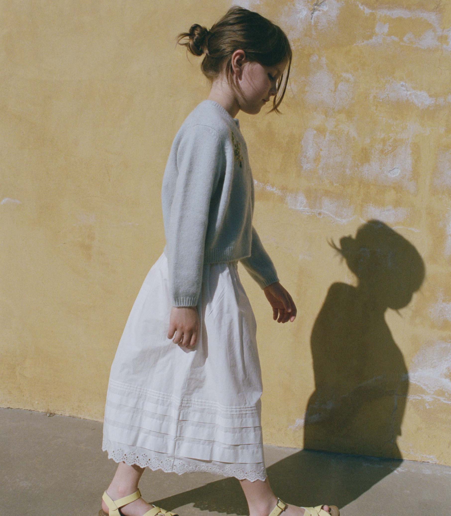 LITTLE SEBASTIANE MIDI SKIRT -- SALT - Image 4