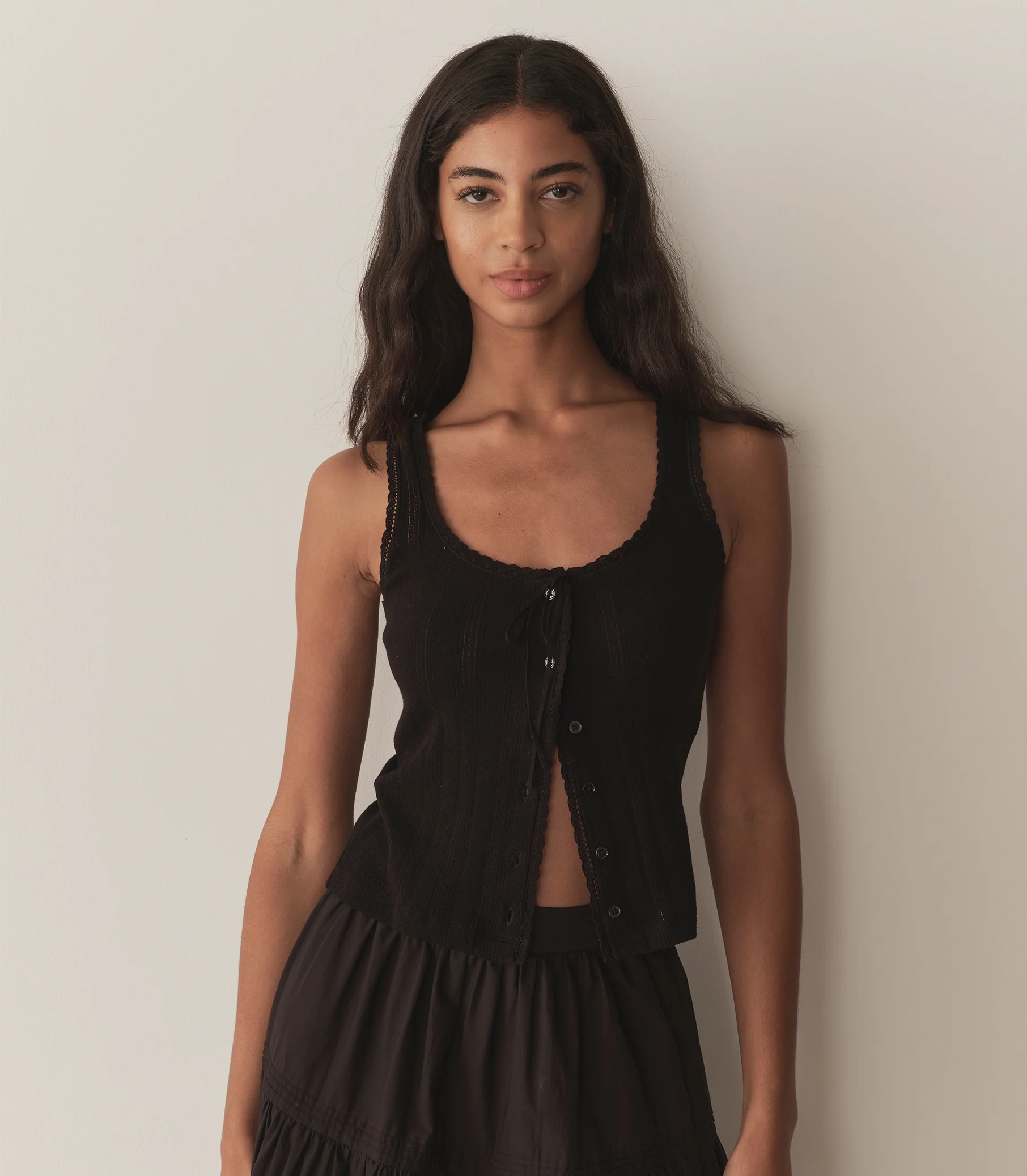 LOIS TANK -- BLACK QUELLE JOLIE POINTELLE - Image 7