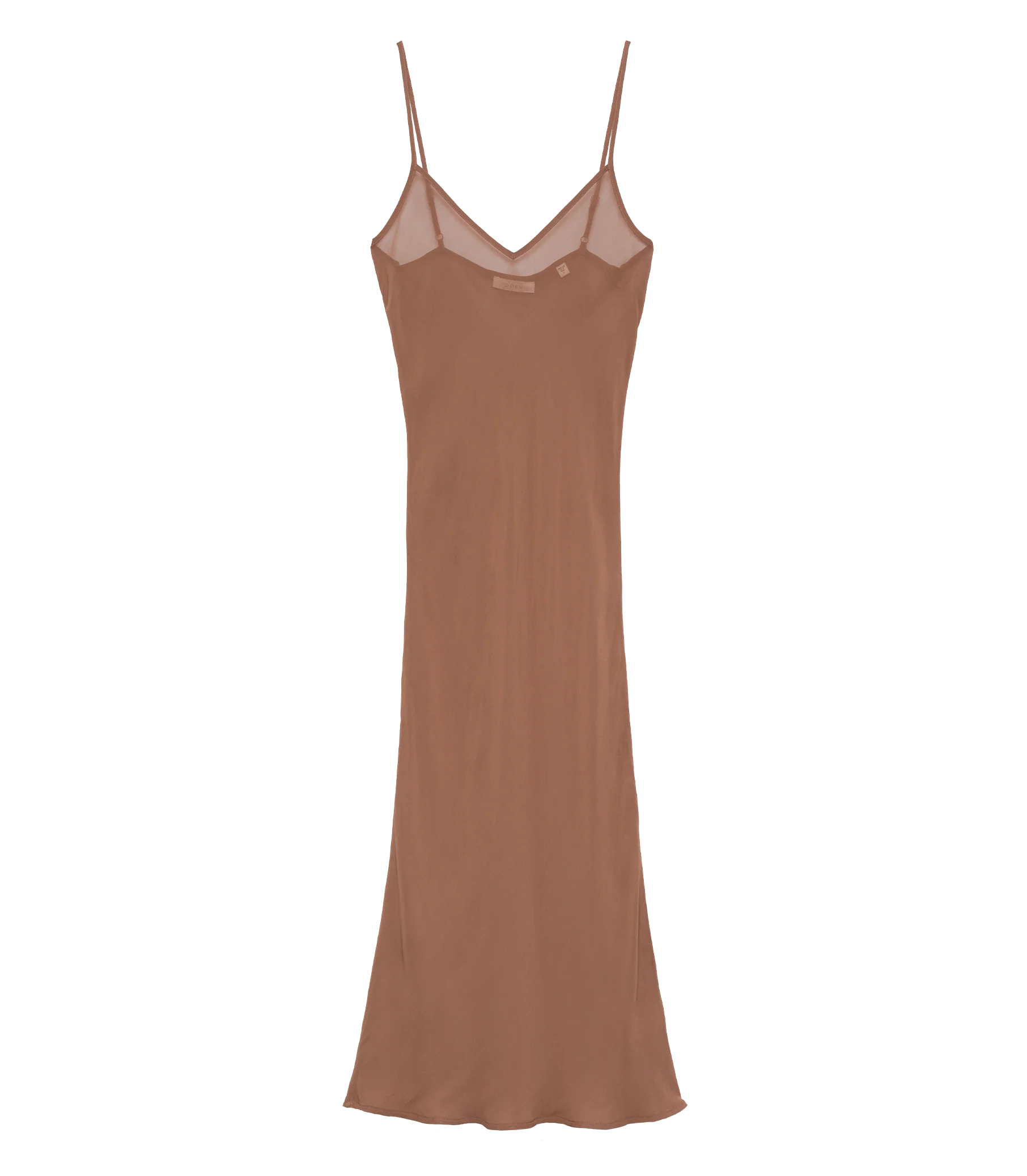 LONG DEEP V-NECK SLIP -- CAROB - Image 6