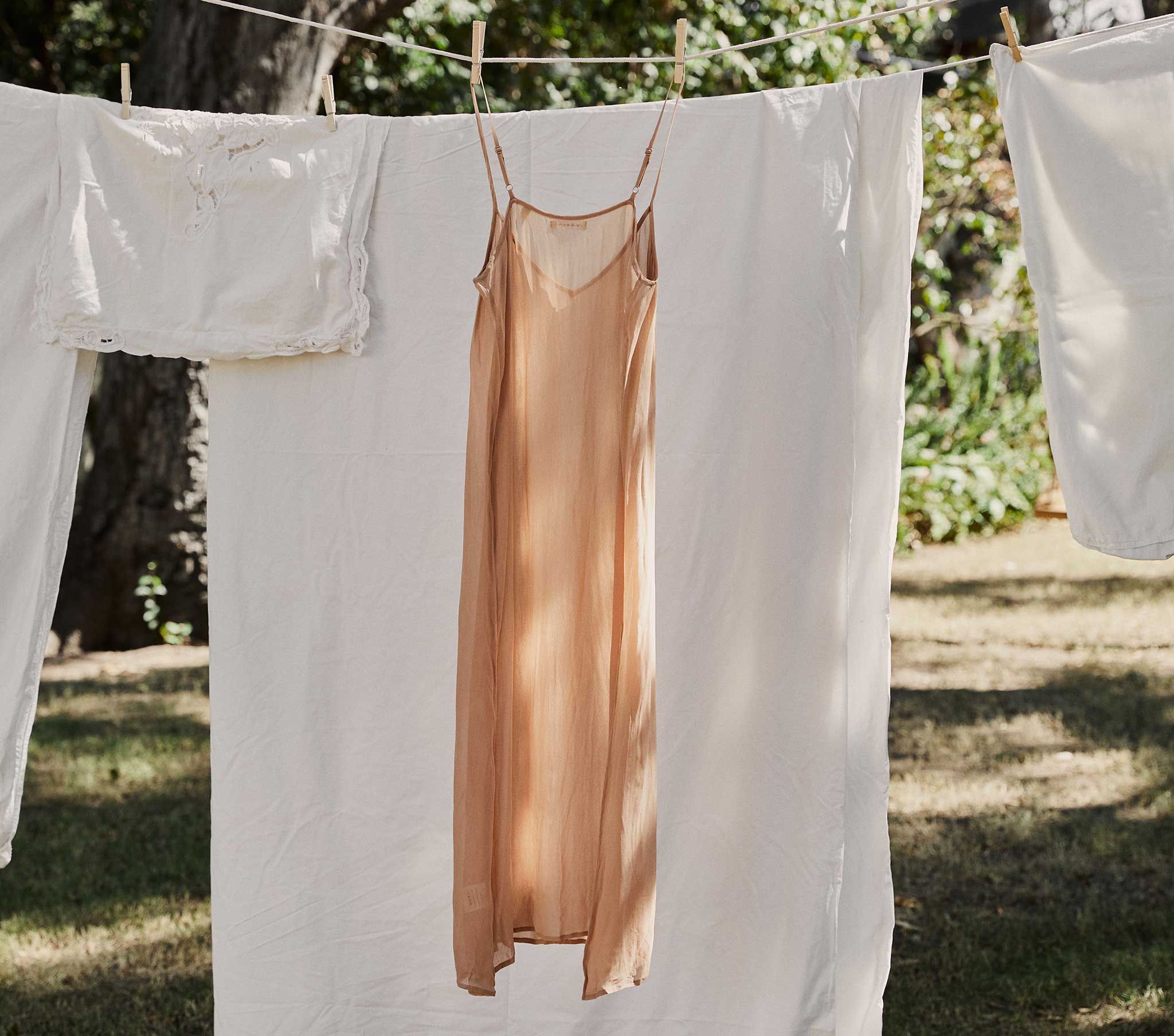 LONG DEEP V-NECK SLIP -- SAND DOLLAR - Image 3