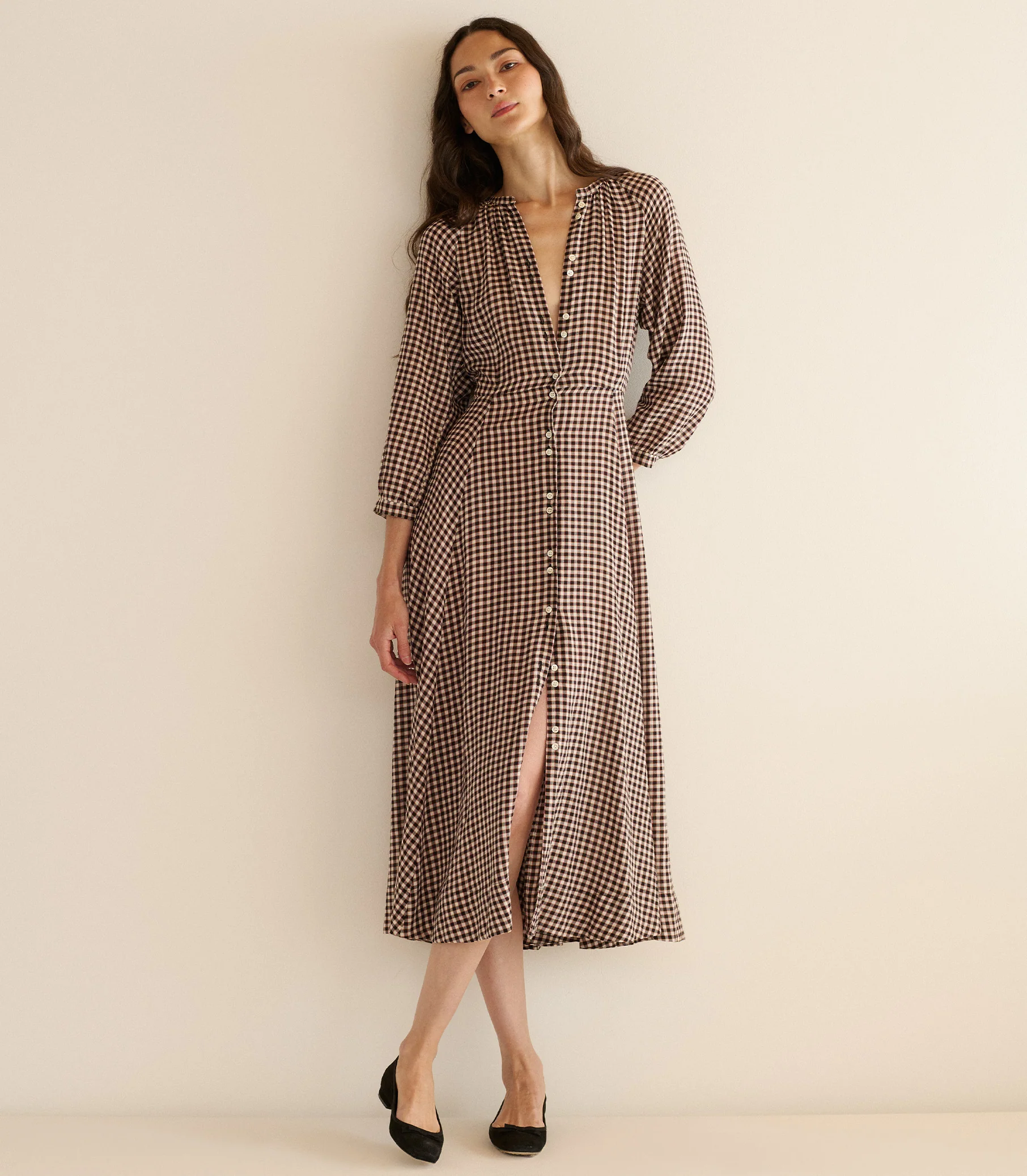 MADELAINE DRESS -- DELPHINE PLAID - Image 3