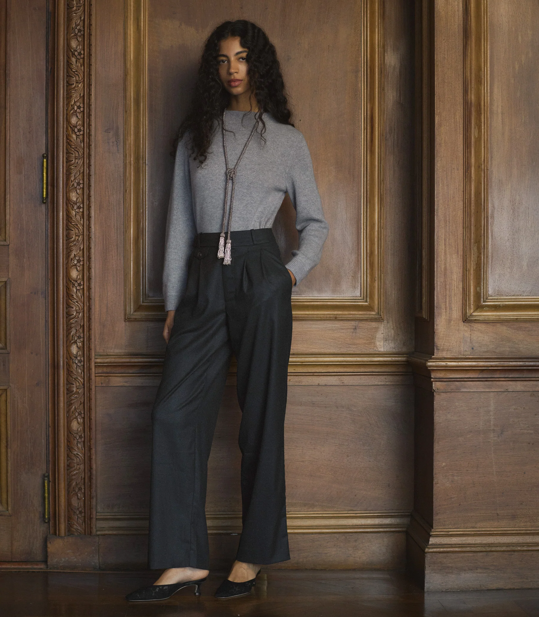 MAIRE CASHMERE SWEATER -- CLOUD GREY - Image 4