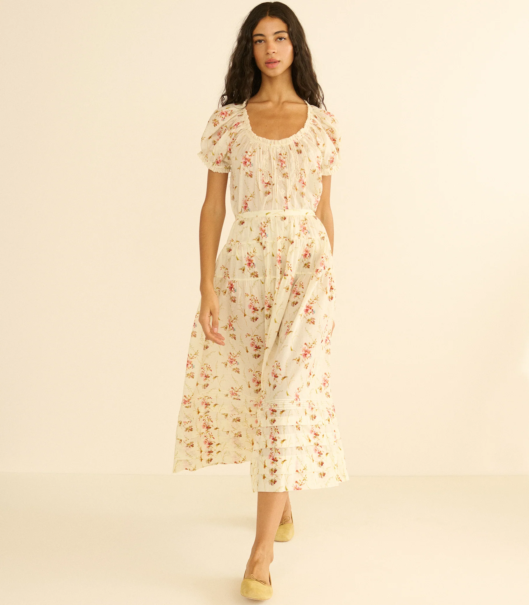 MARIE SKIRT -- BLANC PRAIRIE ROSE - Image 4