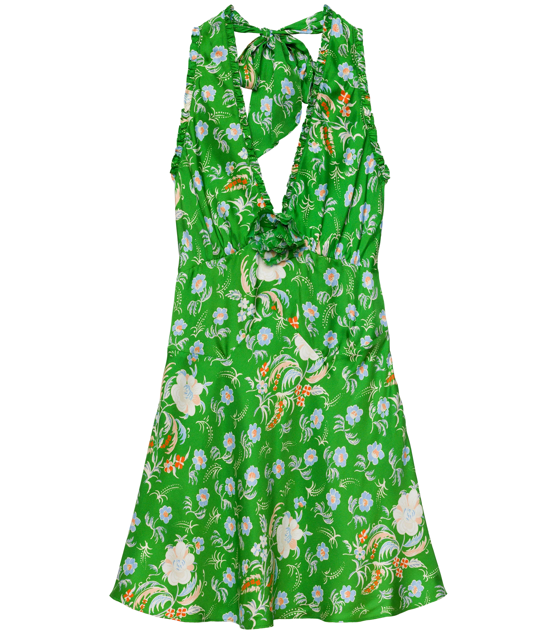 MAZARIN MINI DRESS -- EMERALD HOLLYHOCK HILLS - Image 5