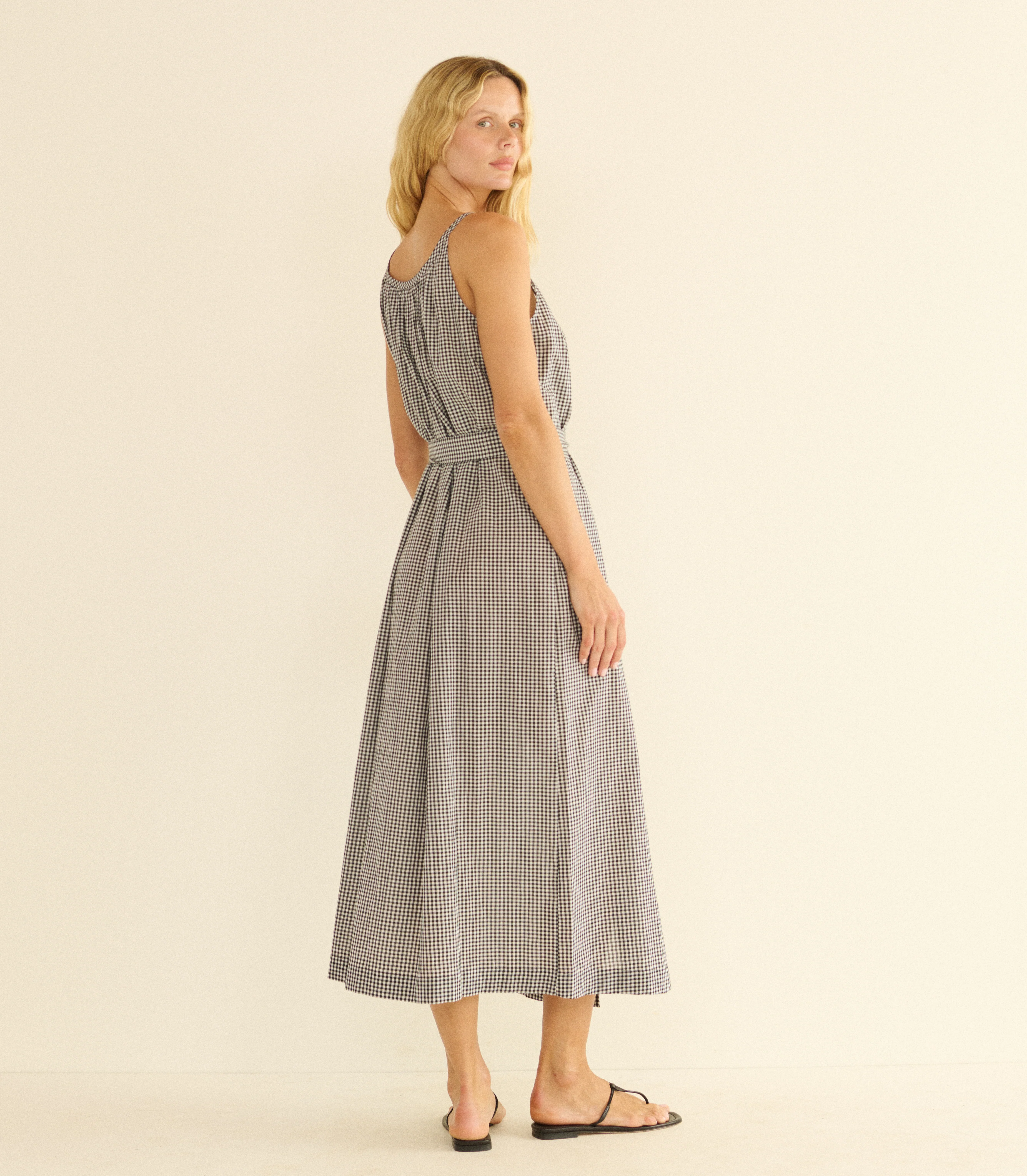 NEVITA DRESS -- NOIR LA MADDALENA GINGHAM - Image 4