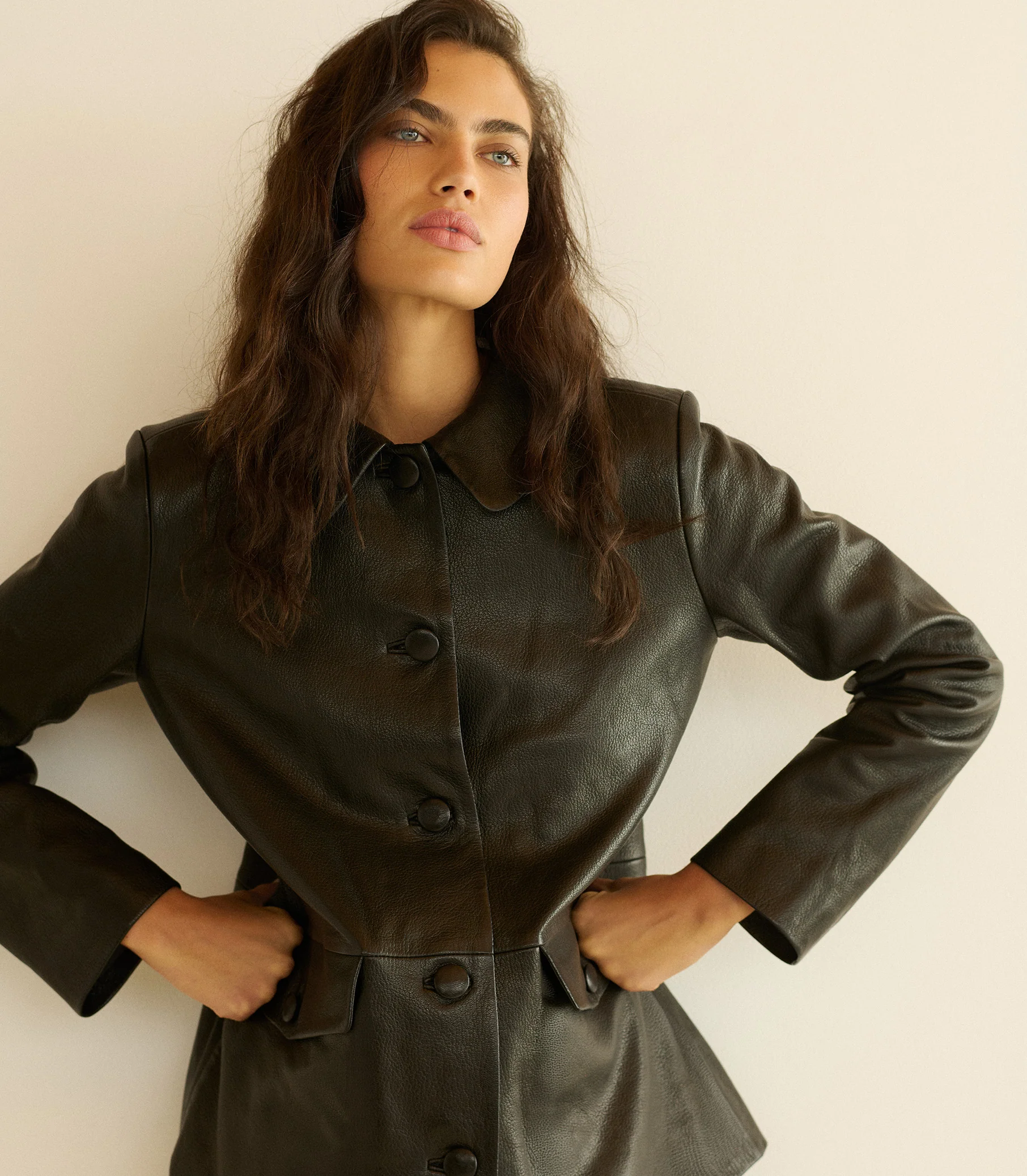 NICO LEATHER JACKET -- BLACK - Image 3